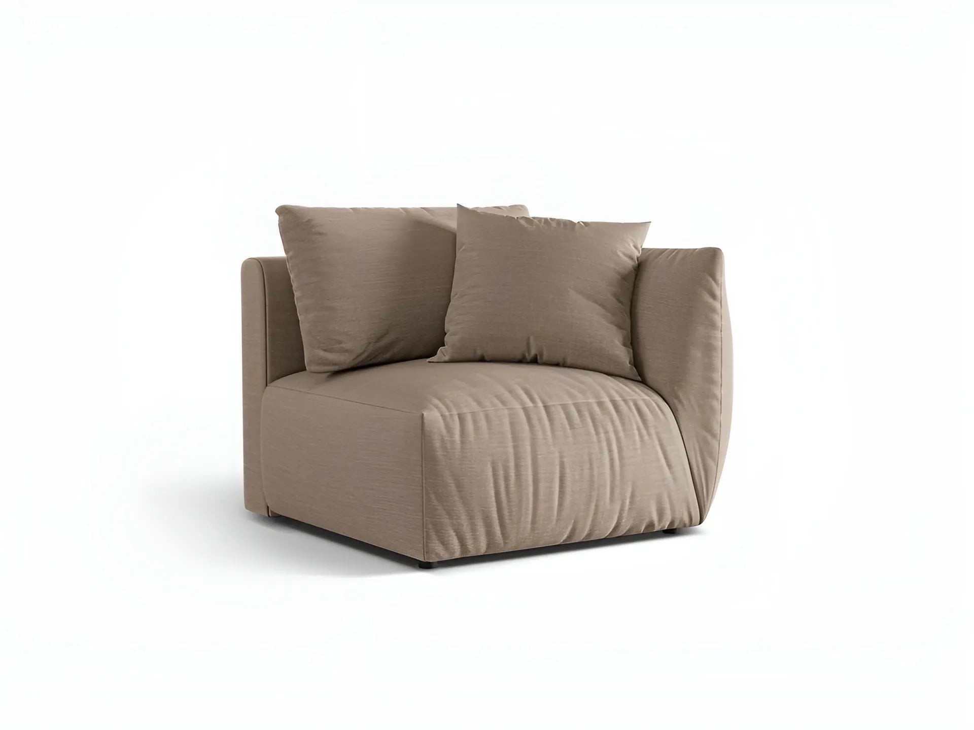 Modulares Sofa CHRIS - rechte Element sandfarbener Chenille