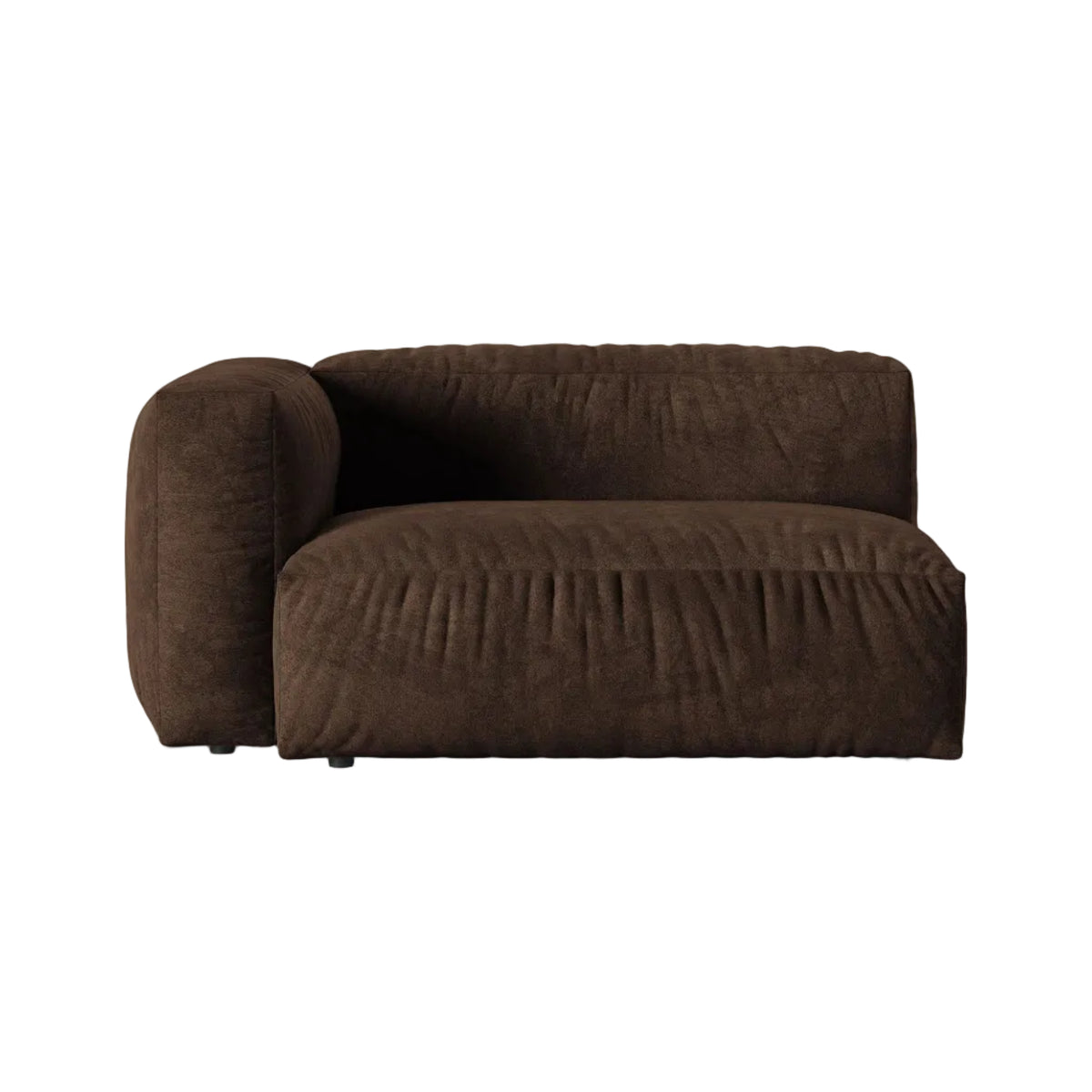 Velvet modular sofa MARTINA XL - left-facing double module chocolate