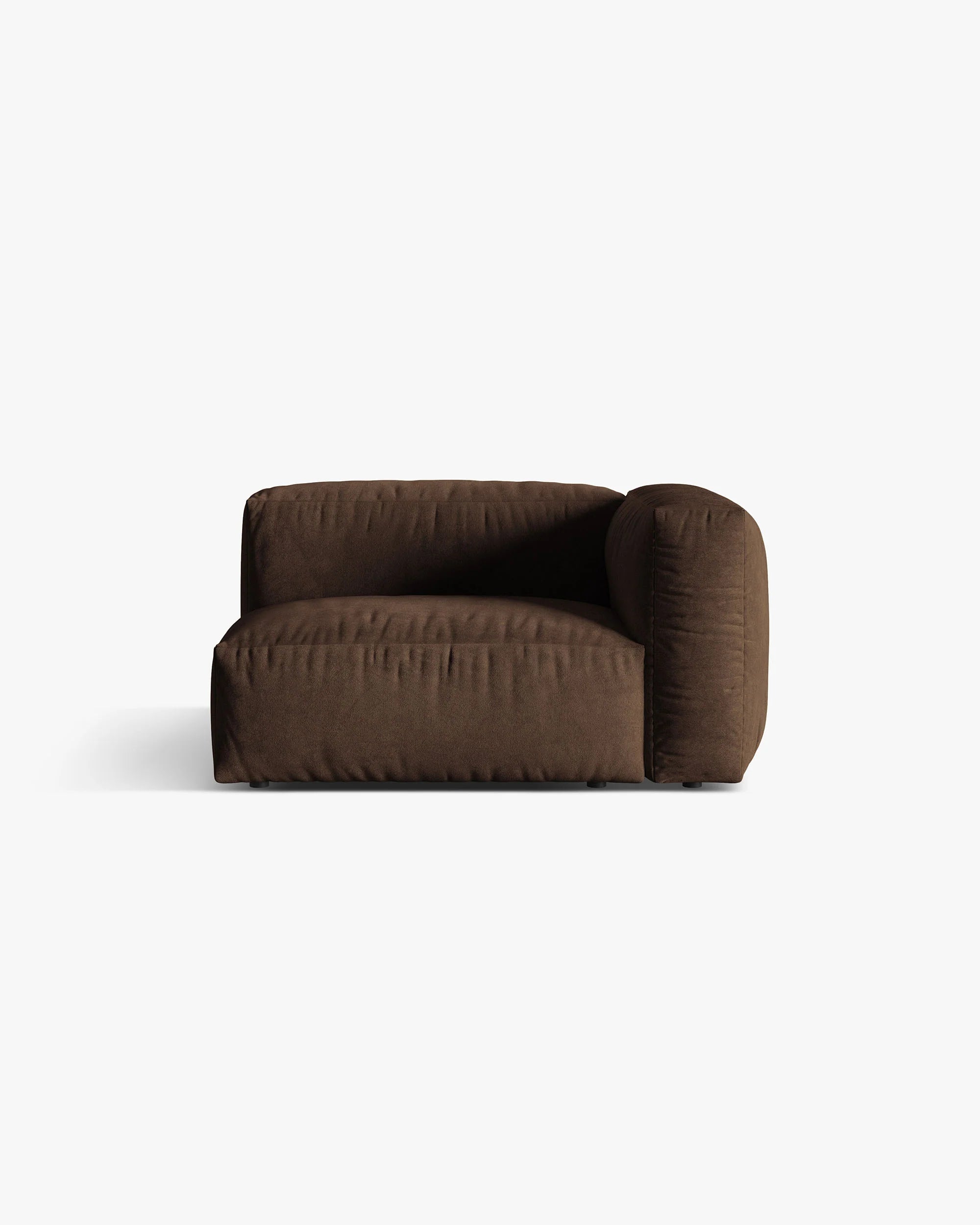 MARTINA Velvet Modular Sofa - Right Module in Chocolate