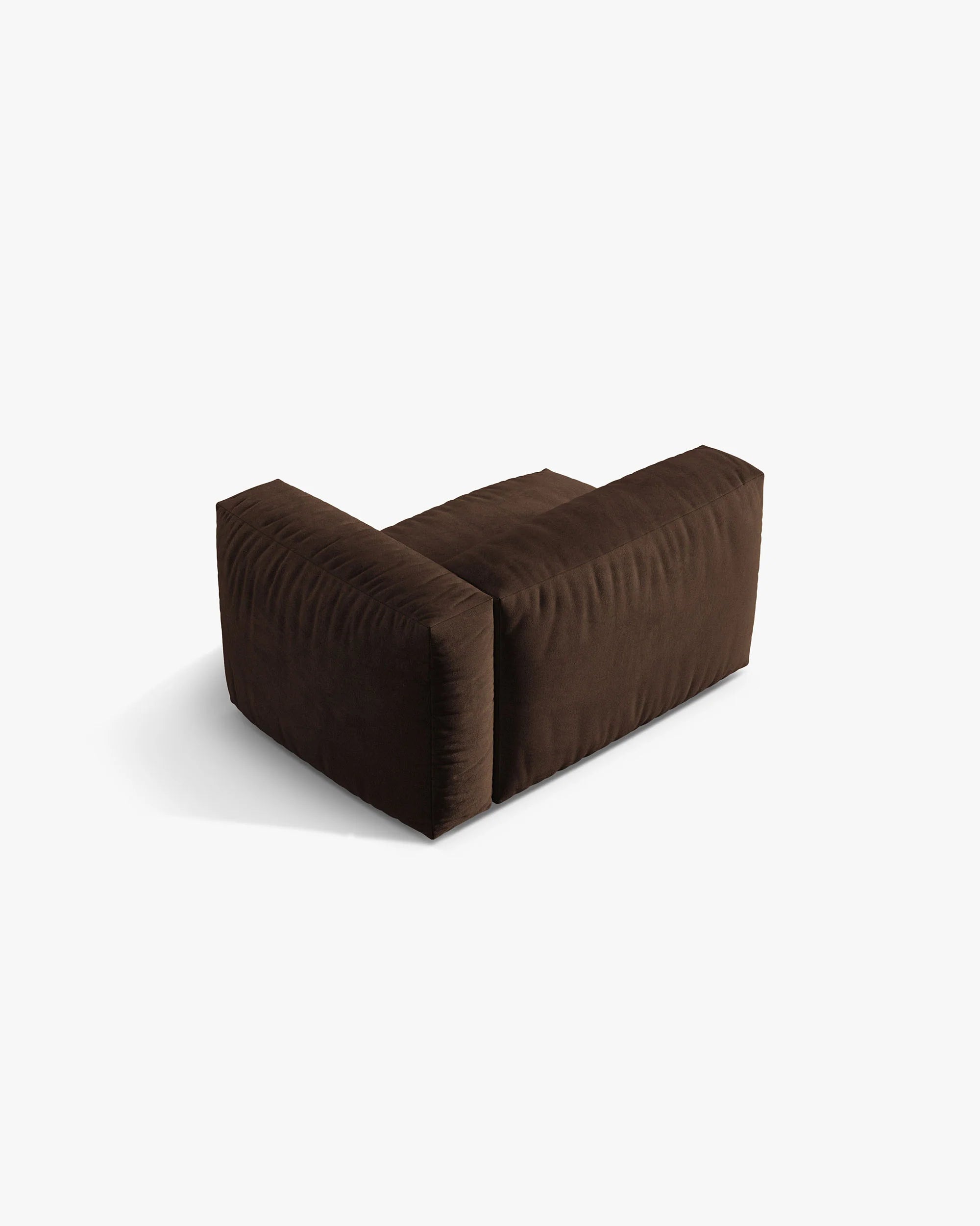 MARTINA Velvet Modular Sofa - Right Module in Chocolate