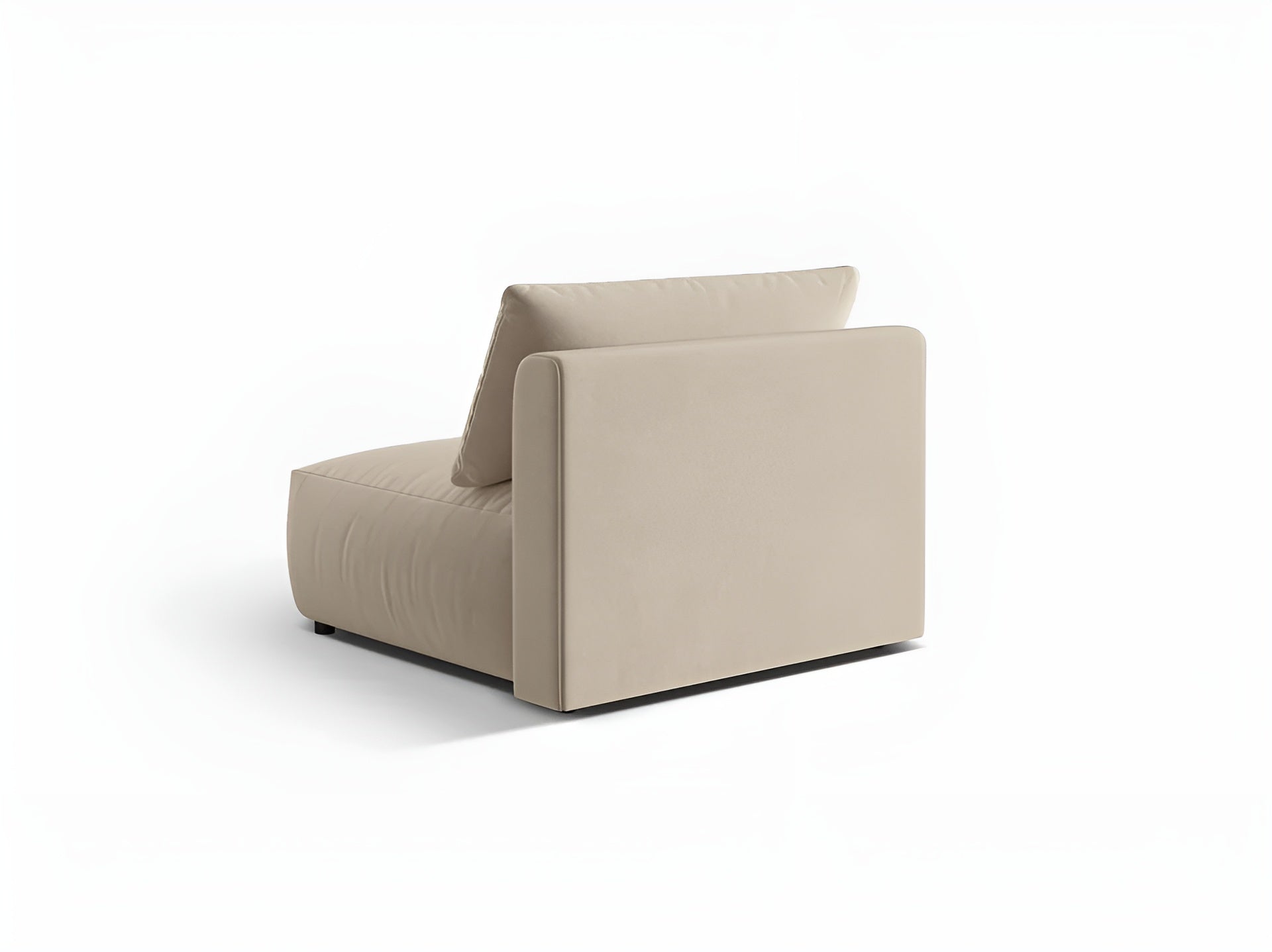 Modulares Samtsofa CHRIS - breites mittleres Element ecru
