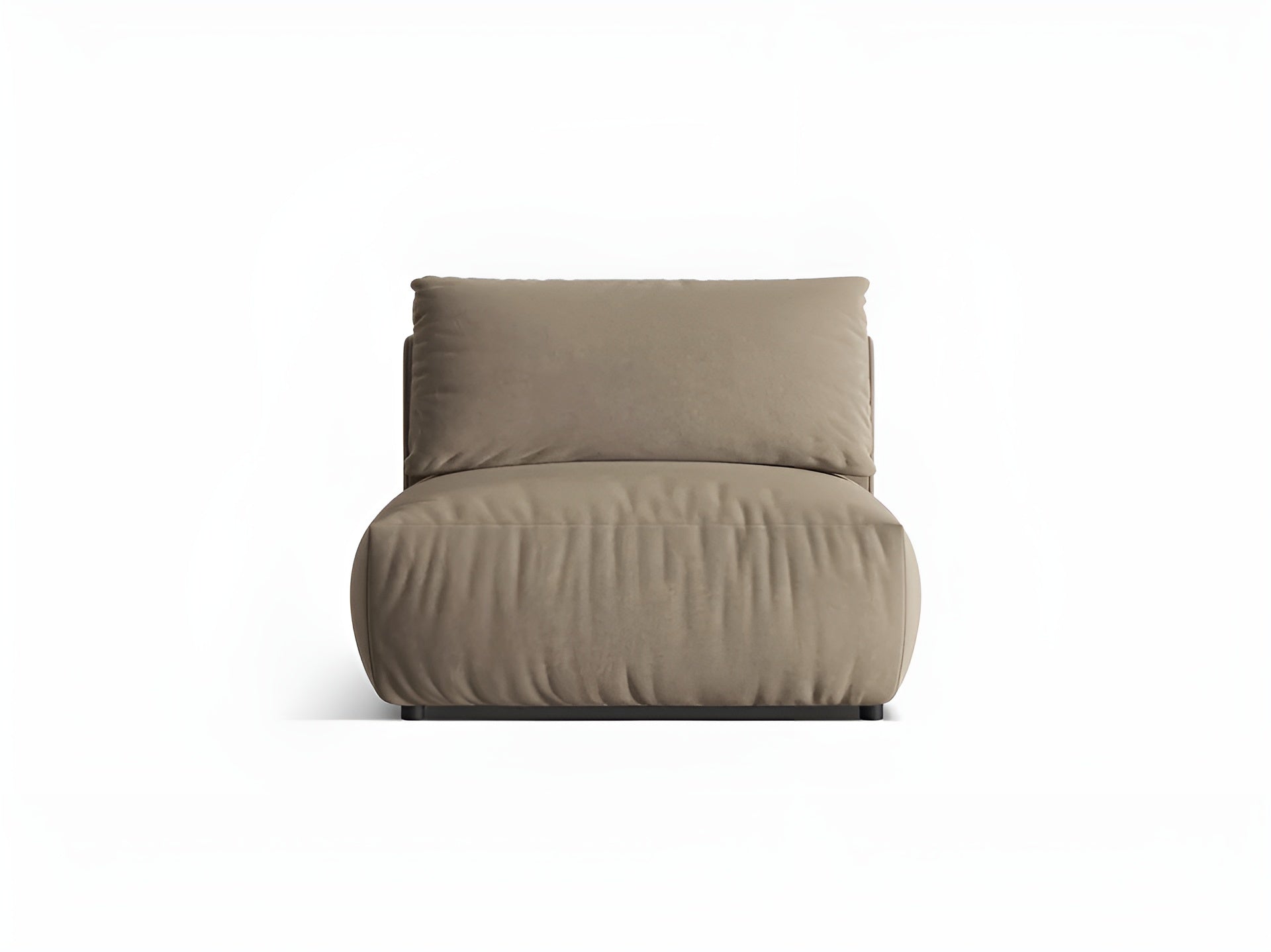 CHRIS velvet modular sofa - wide central element light brown
