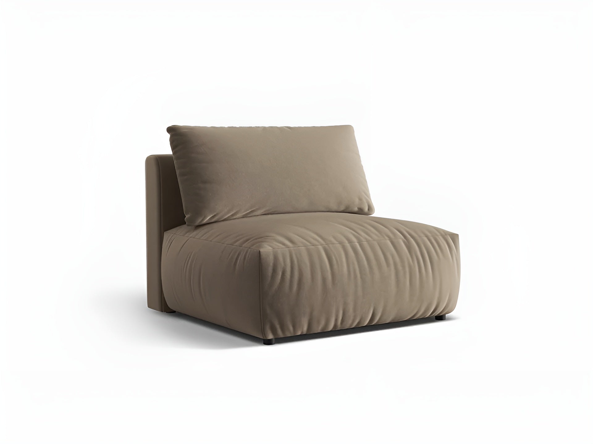 CHRIS velvet modular sofa - wide central element light brown
