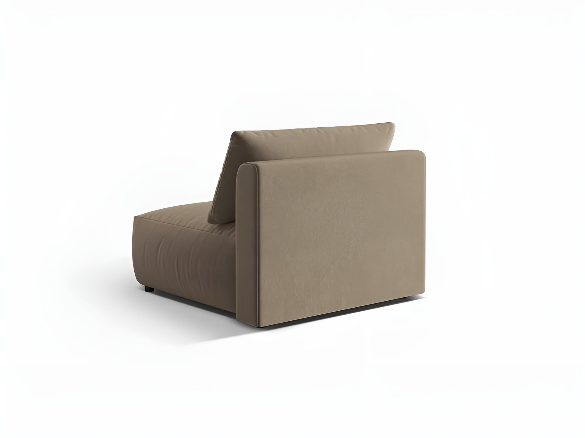 CHRIS velvet modular sofa - wide central element light brown