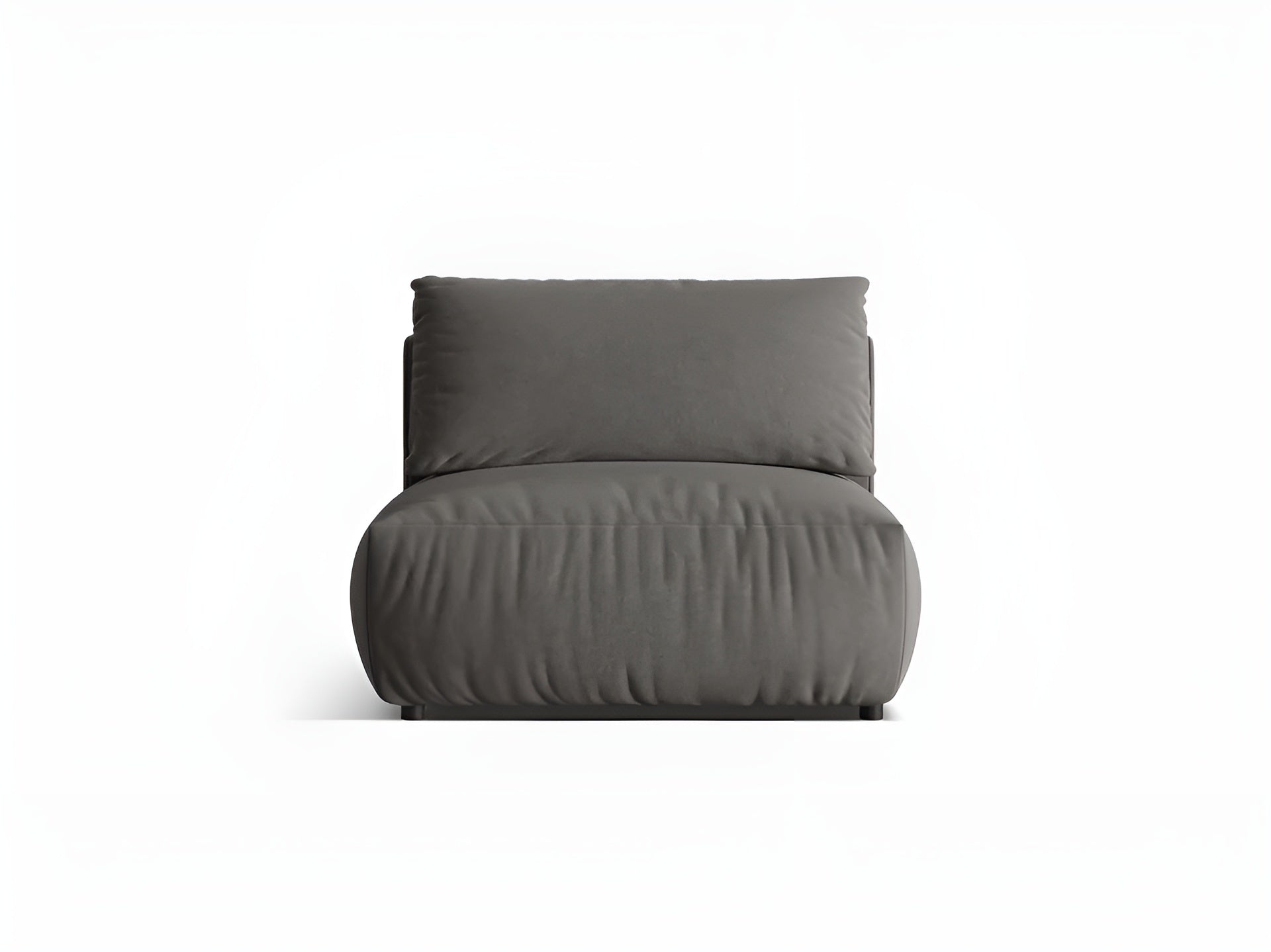 Modulares Samtsofa CHRIS - breites mittleres Element in Dunkelgrau