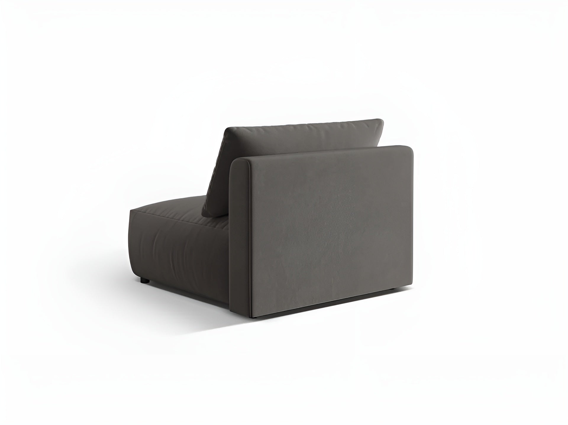 Modulares Samtsofa CHRIS - breites mittleres Element in Dunkelgrau