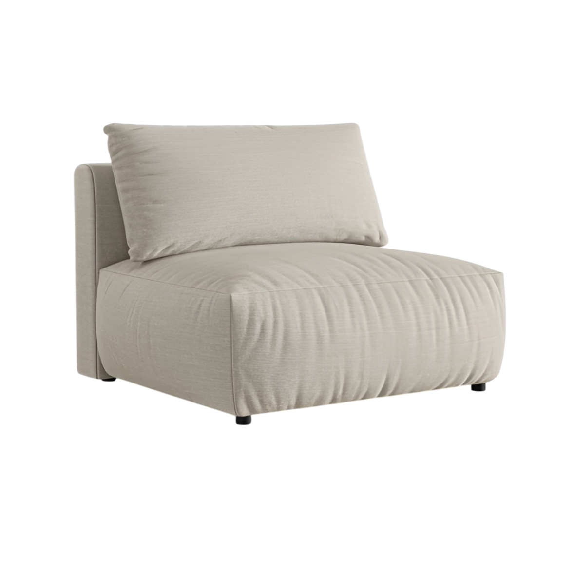 Modulares Sofa CHRIS - breites mittleres Element in beigem Chenille
