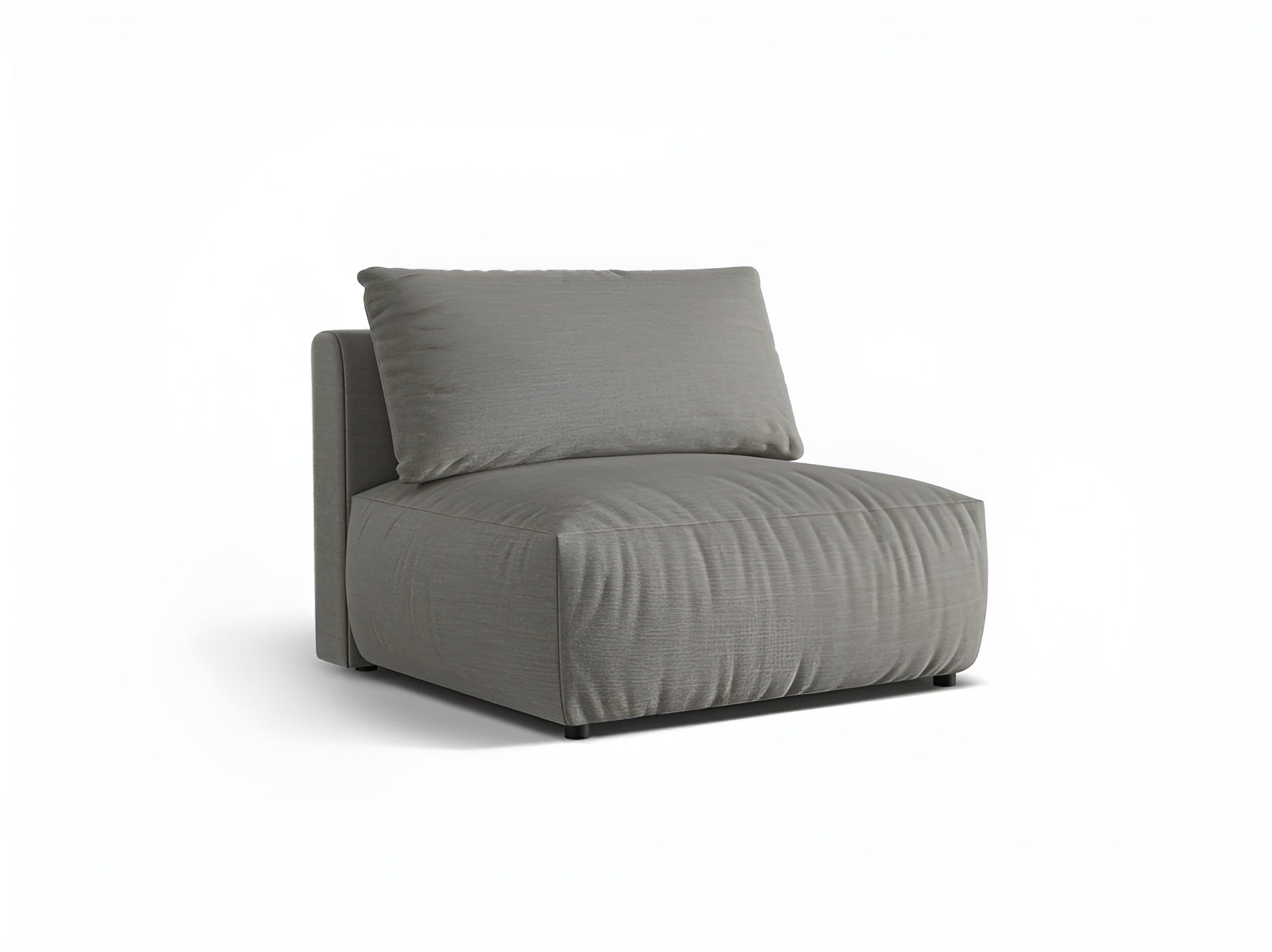 Modulares Sofa CHRIS - breites mittleres Element in hellgrauem Chenille
