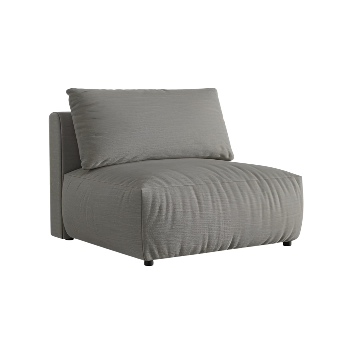 Modulares Sofa CHRIS - breites mittleres Element in hellgrauem Chenille