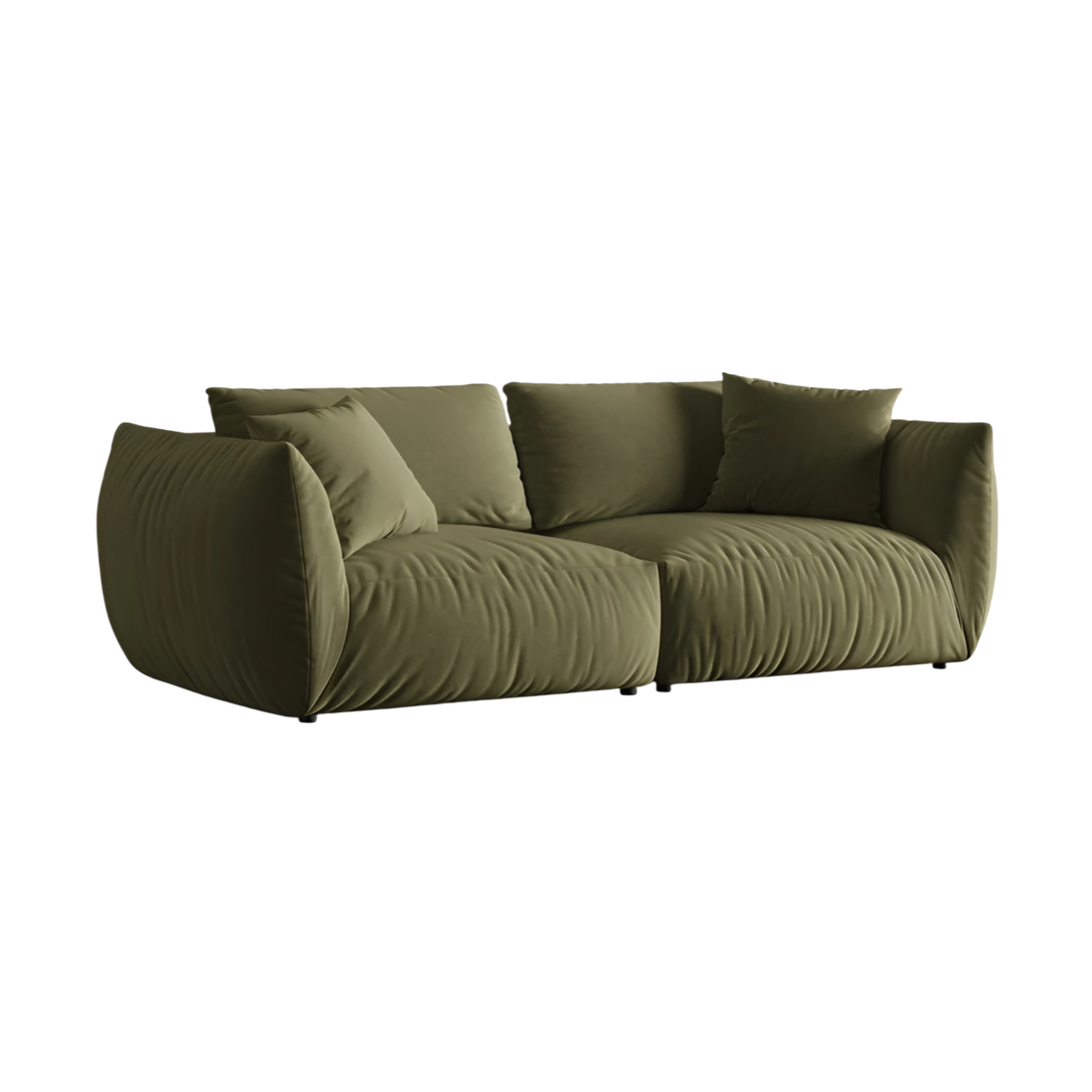CHRIS Light Green Velvet Sofa for 4 People