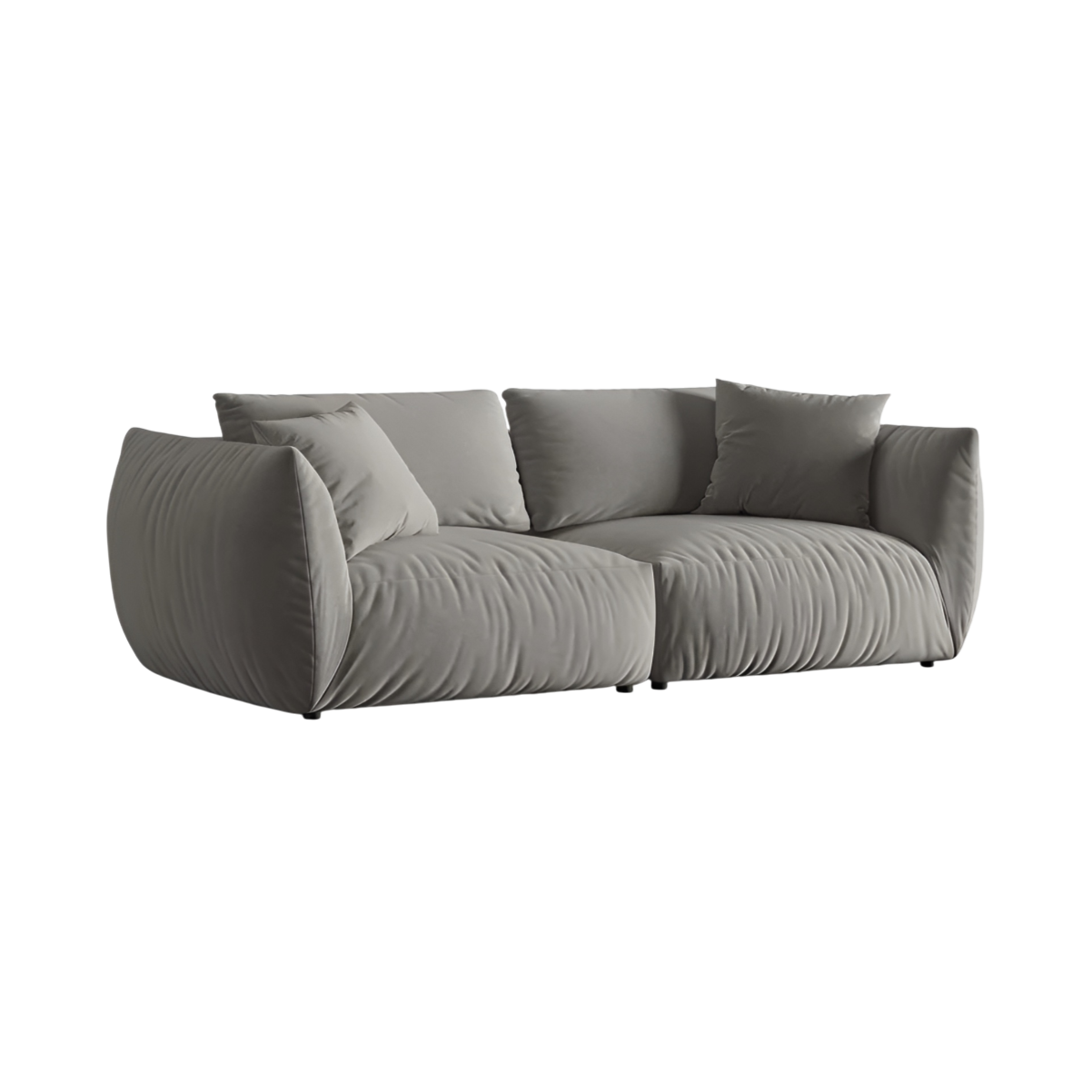 Sofa aus Samt für 4 Personen CHRIS grau