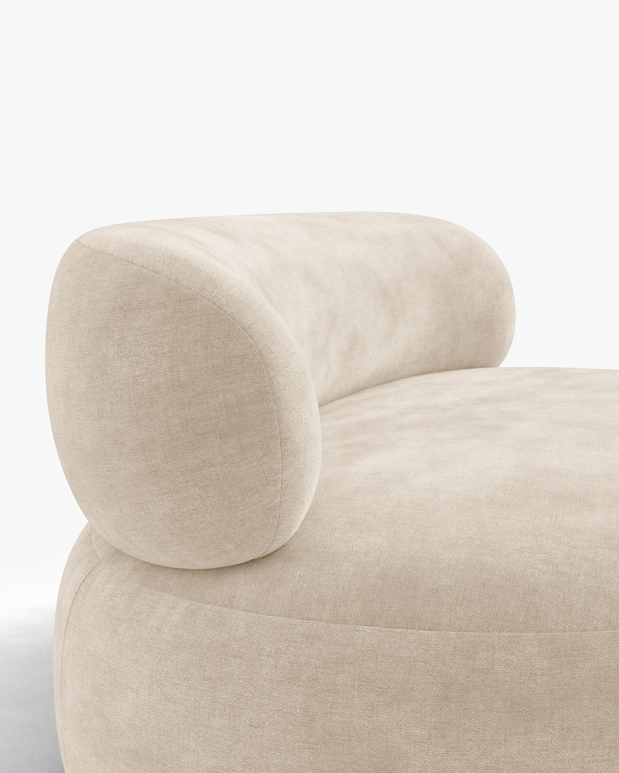 AURA Armchair in Light Beige Chenille