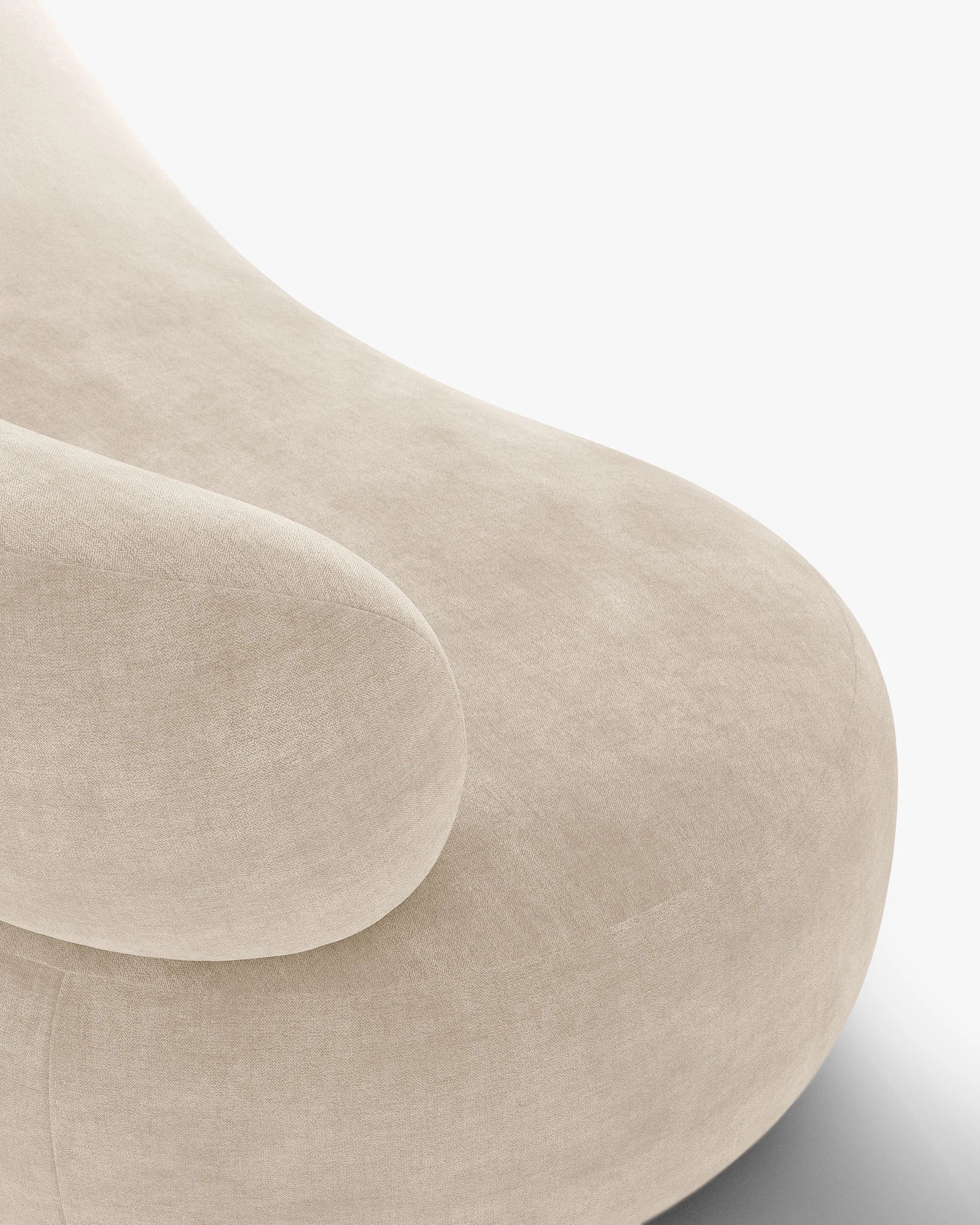 AURA Armchair in Light Beige Chenille