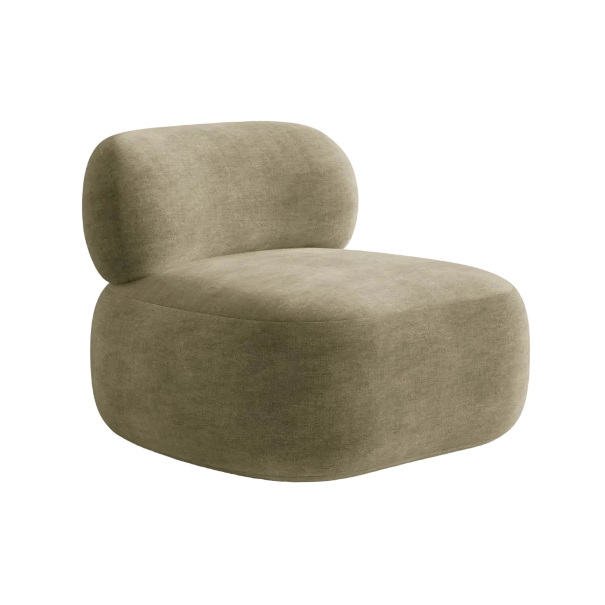 AURA armchair in light olive chenille