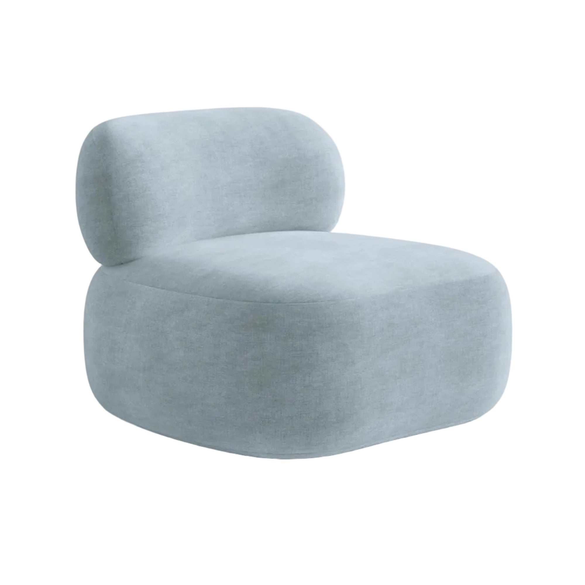 AURA Armchair in Pastel Blue Chenille