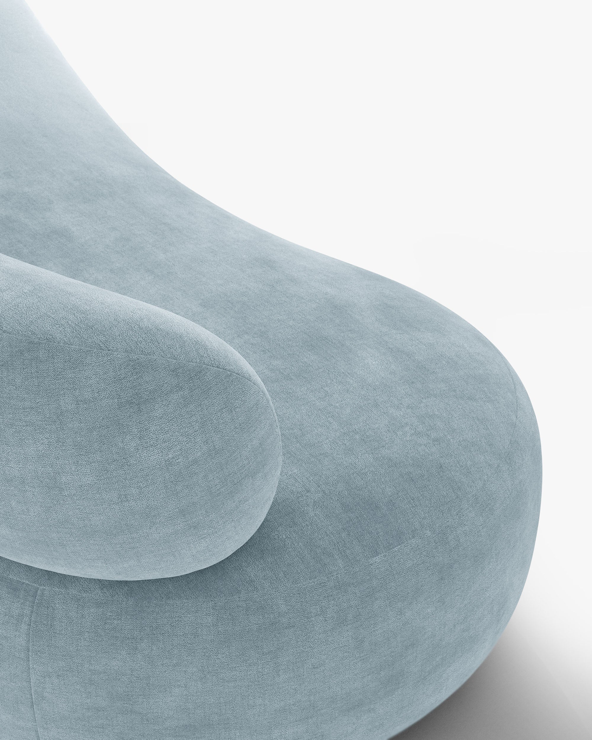 AURA Armchair in Pastel Blue Chenille