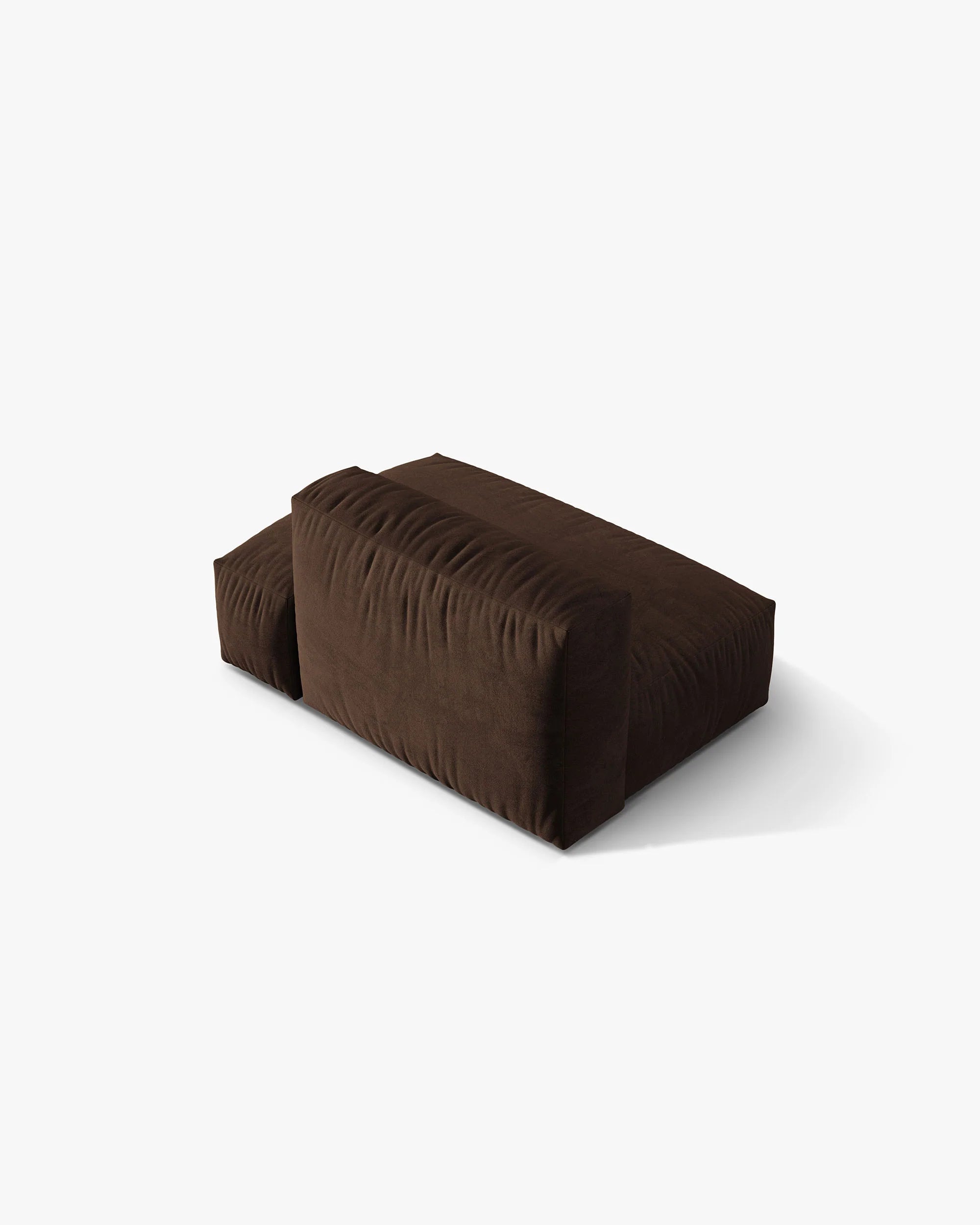 Velvet Modular Sofa MARTINA - Right-Open Module in Chocolate