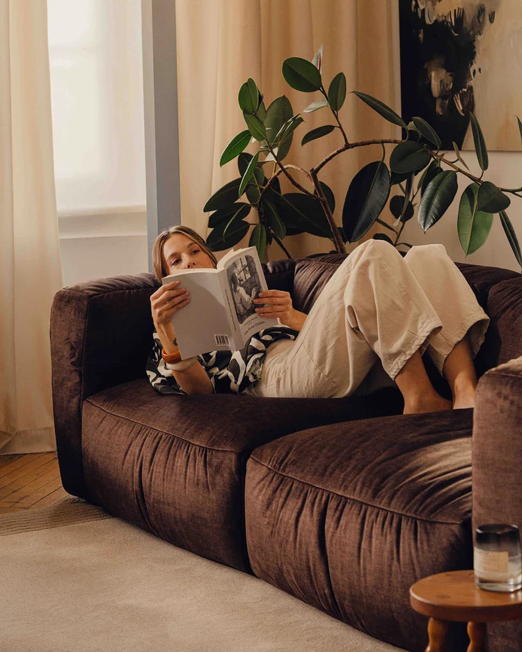 Velvet modular sofa MARTINA - chocolate corner module