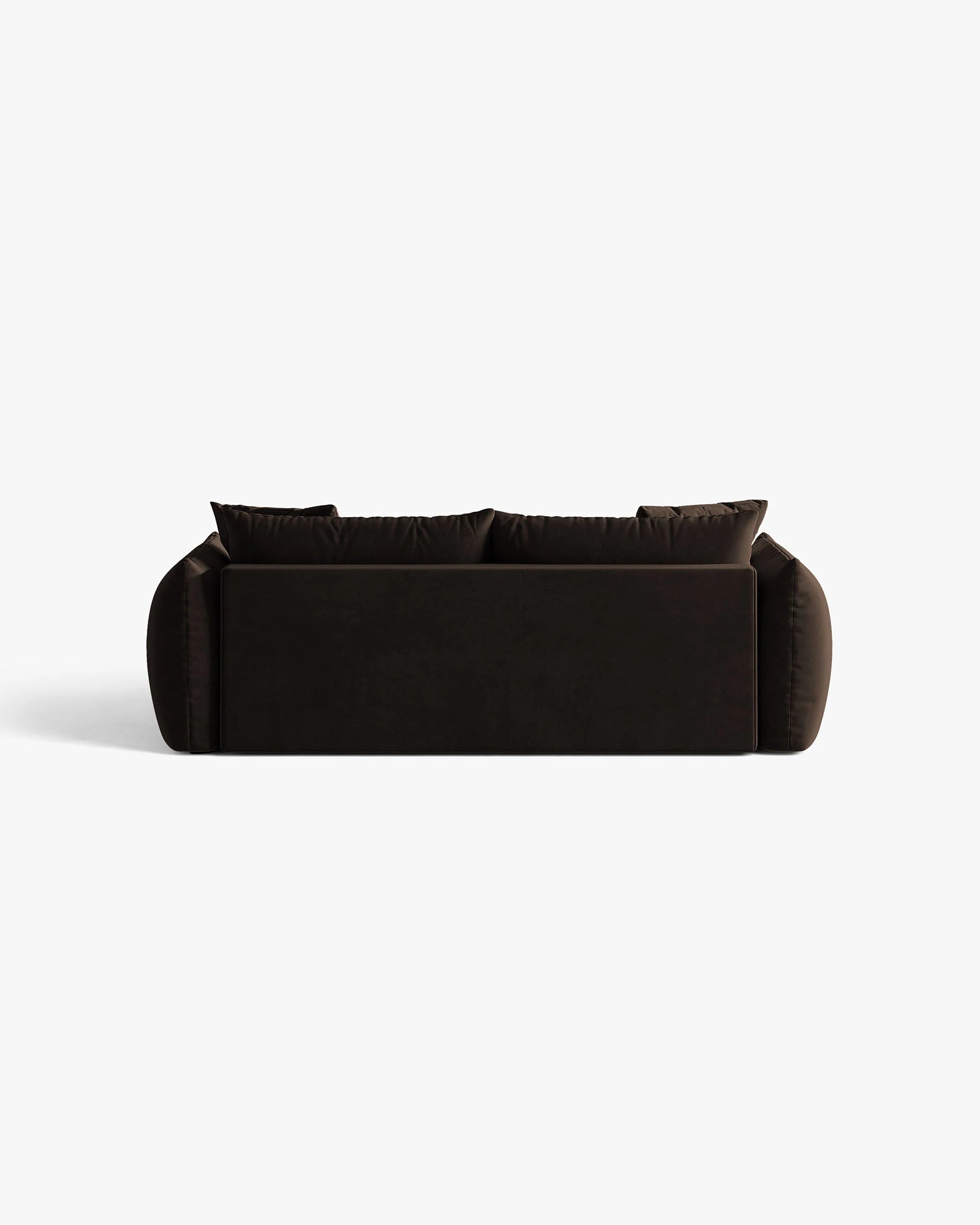 Bloom dark brown velvet 3-seater sofa with sleeping function