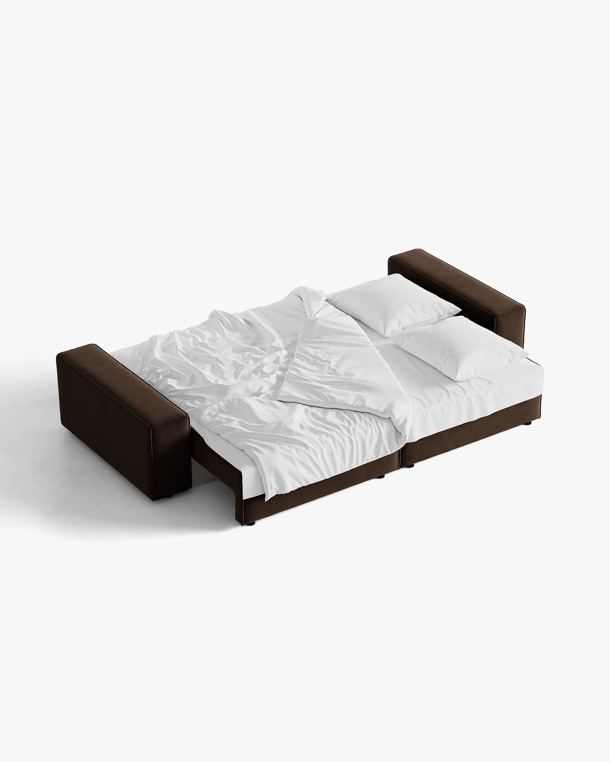 JODIE Chocolate Velvet 3-Seater Sofa with Sleeping Function