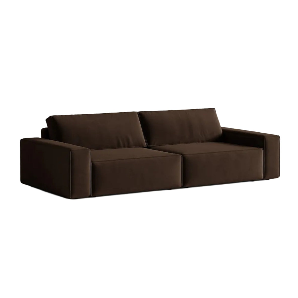 JODIE Chocolate Velvet 3-Seater Sofa with Sleeping Function