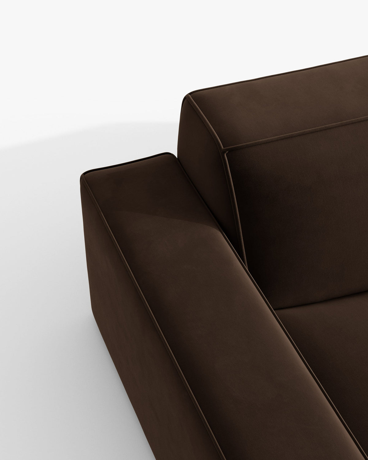 JODIE Chocolate Velvet 3-Seater Sofa with Sleeping Function