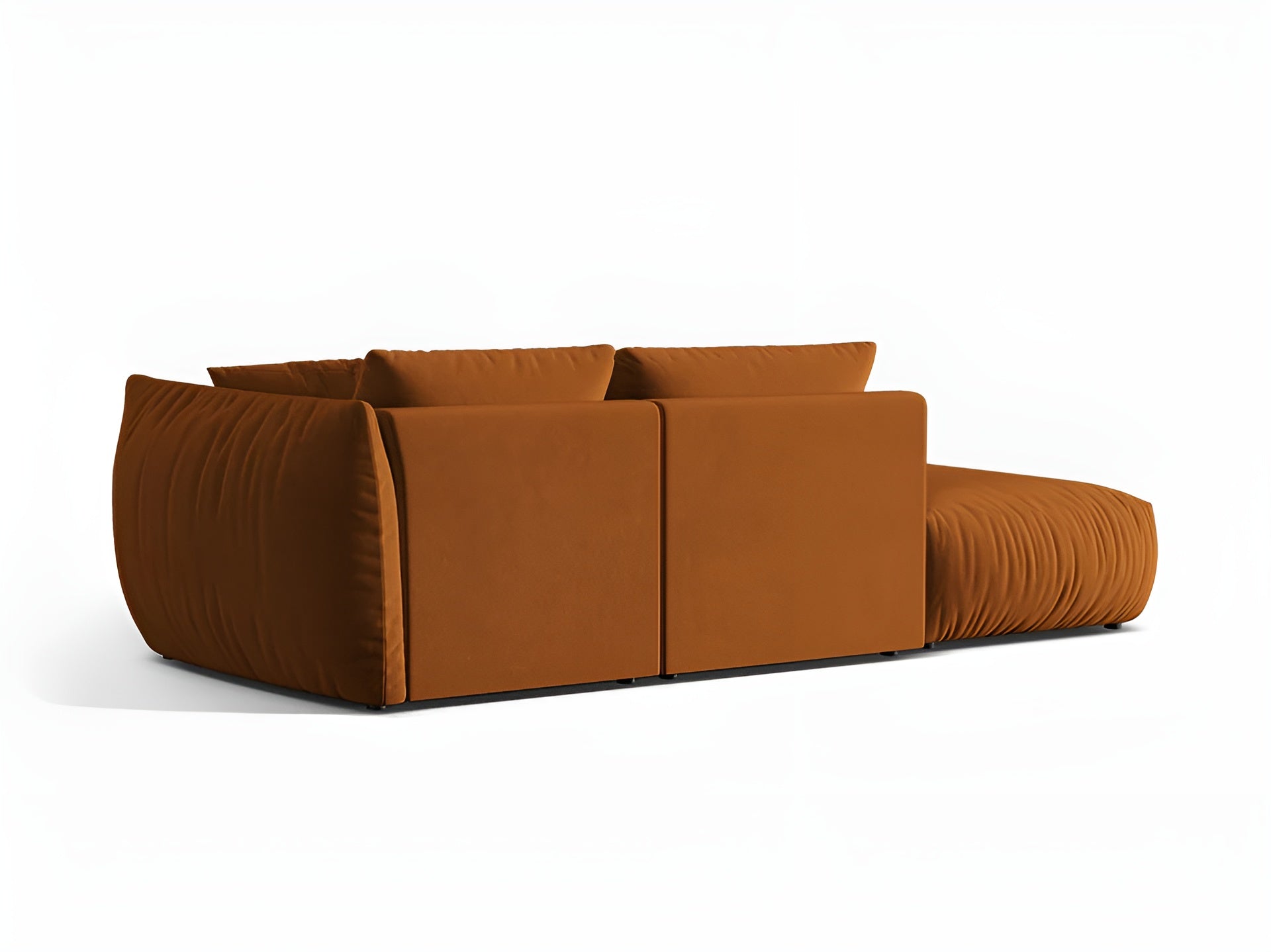 Left-facing 3-seater velvet modular sofa CHRIS terracotta