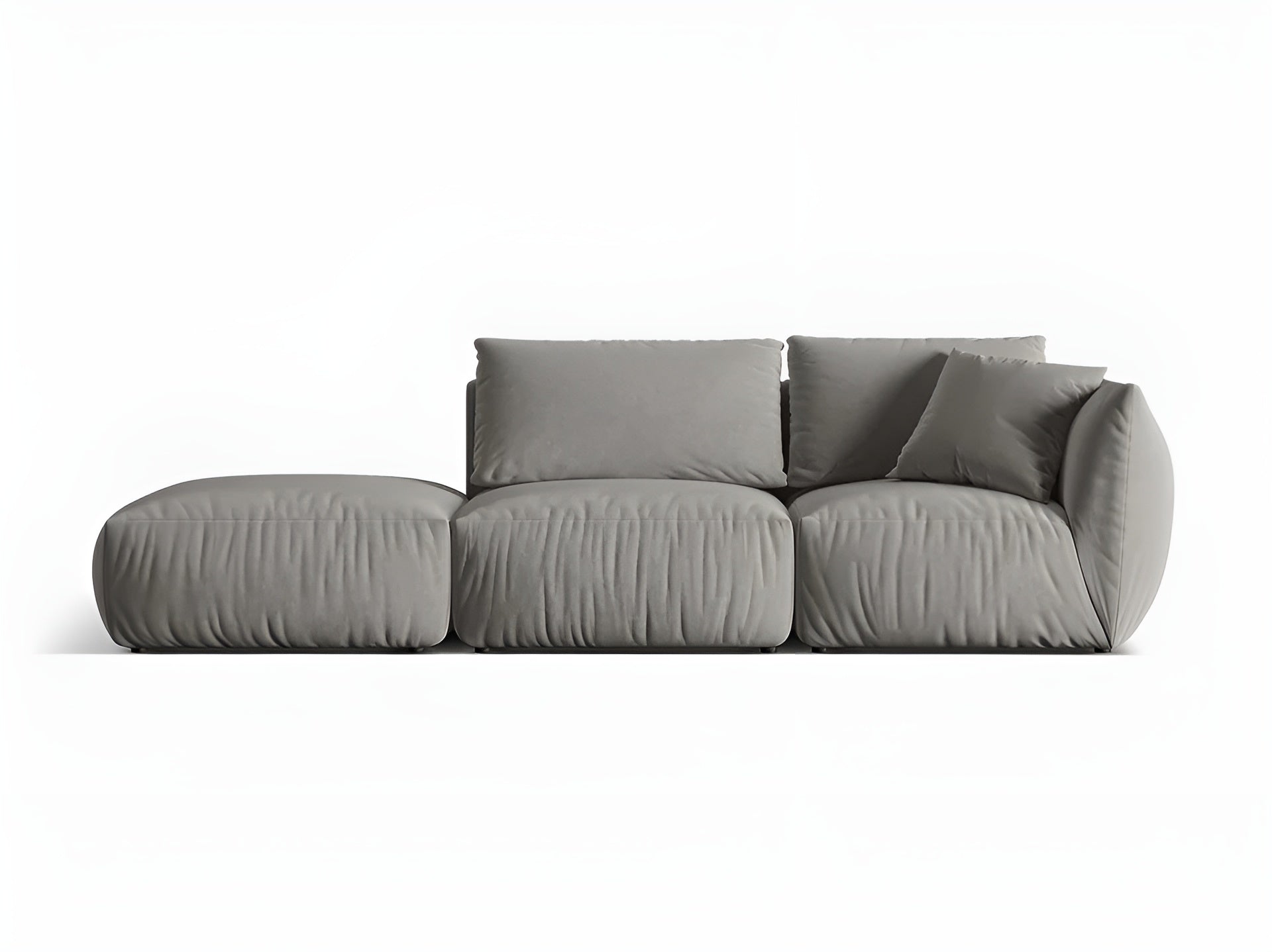Modulares Samtsofa für 3 Personen links CHRIS grau