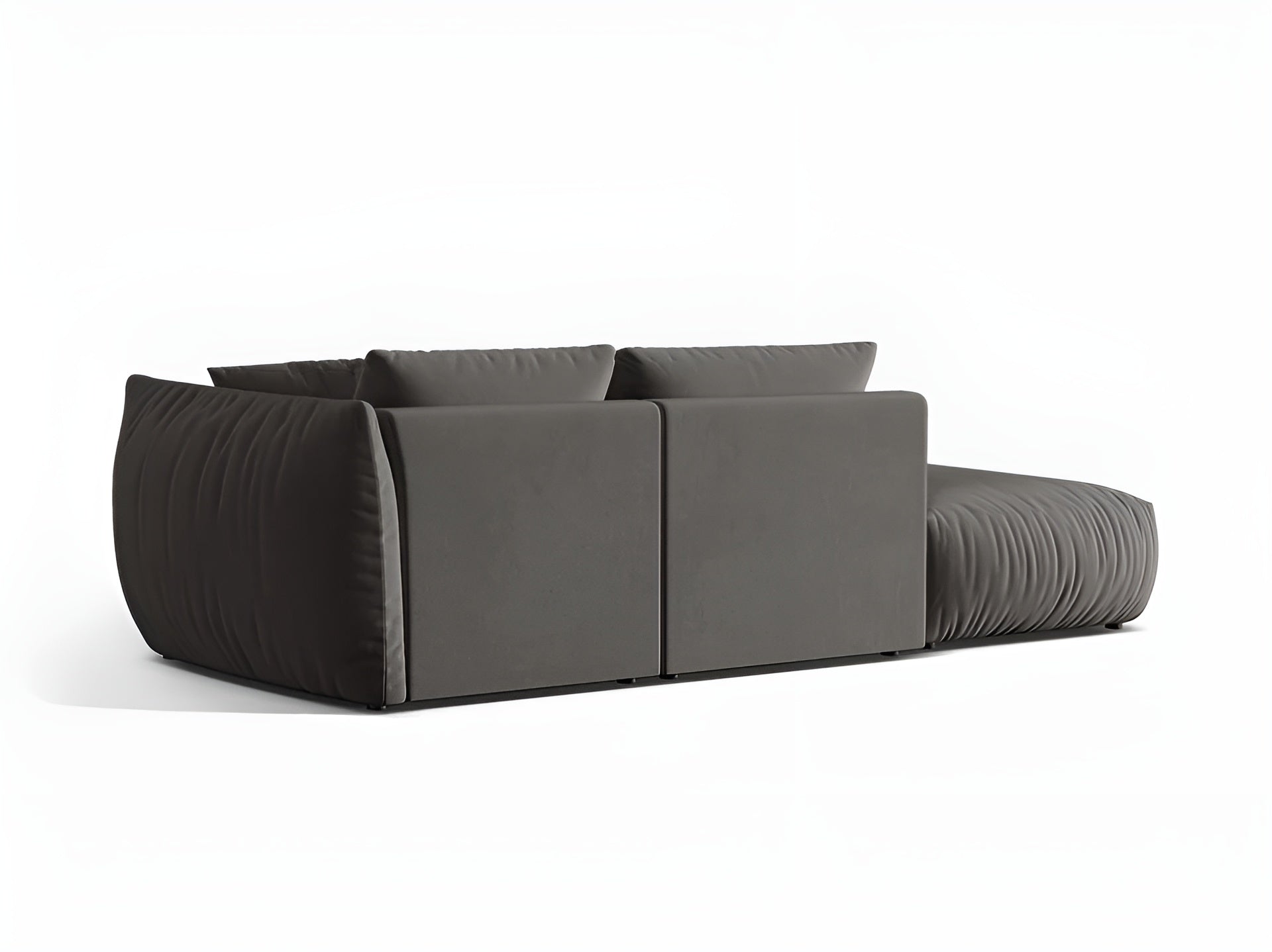 Modulares Samtsofa 3-sitzig links CHRIS dunkelgrau