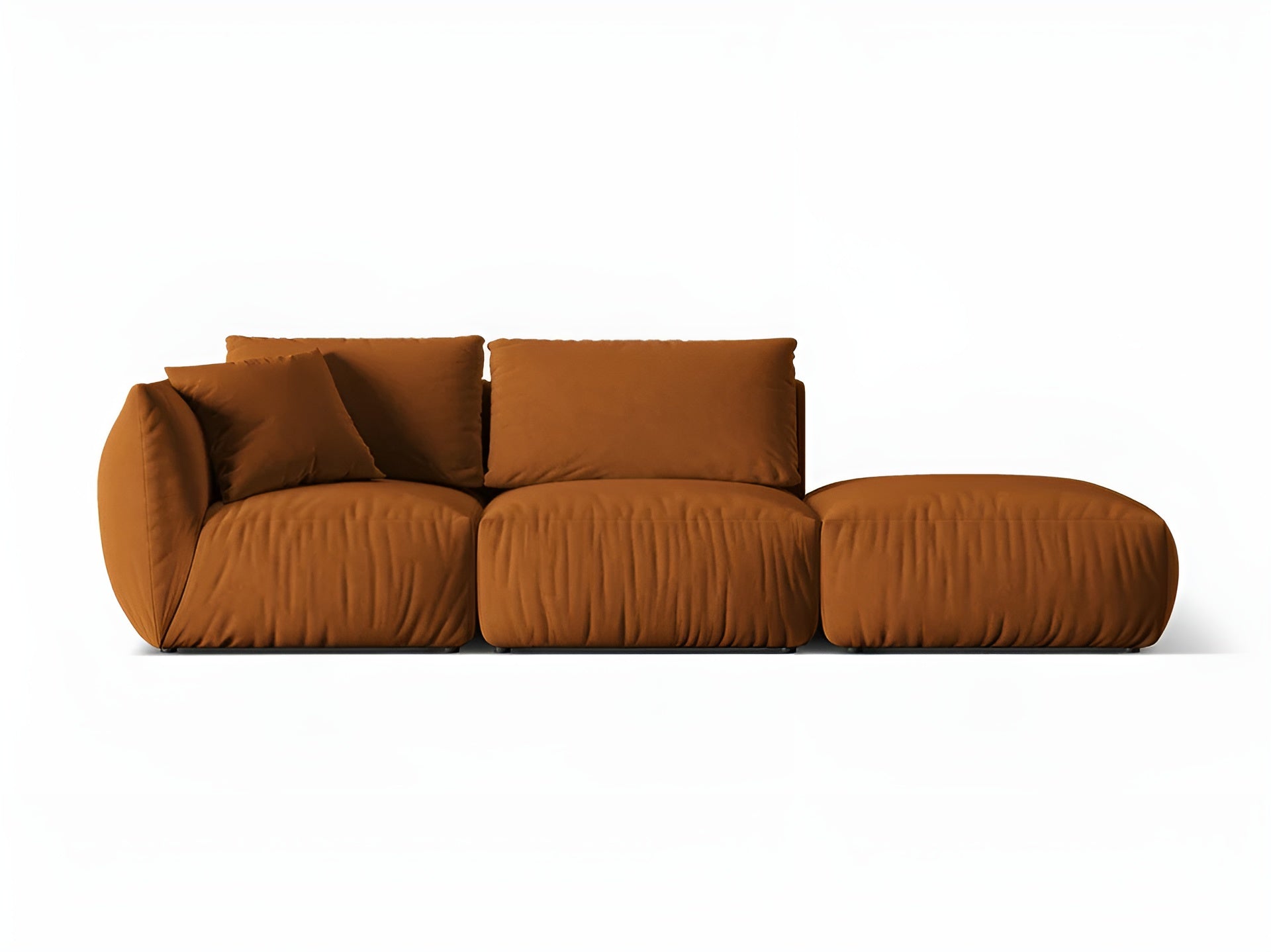 3-seater right-facing velvet modular sofa CHRIS terracotta