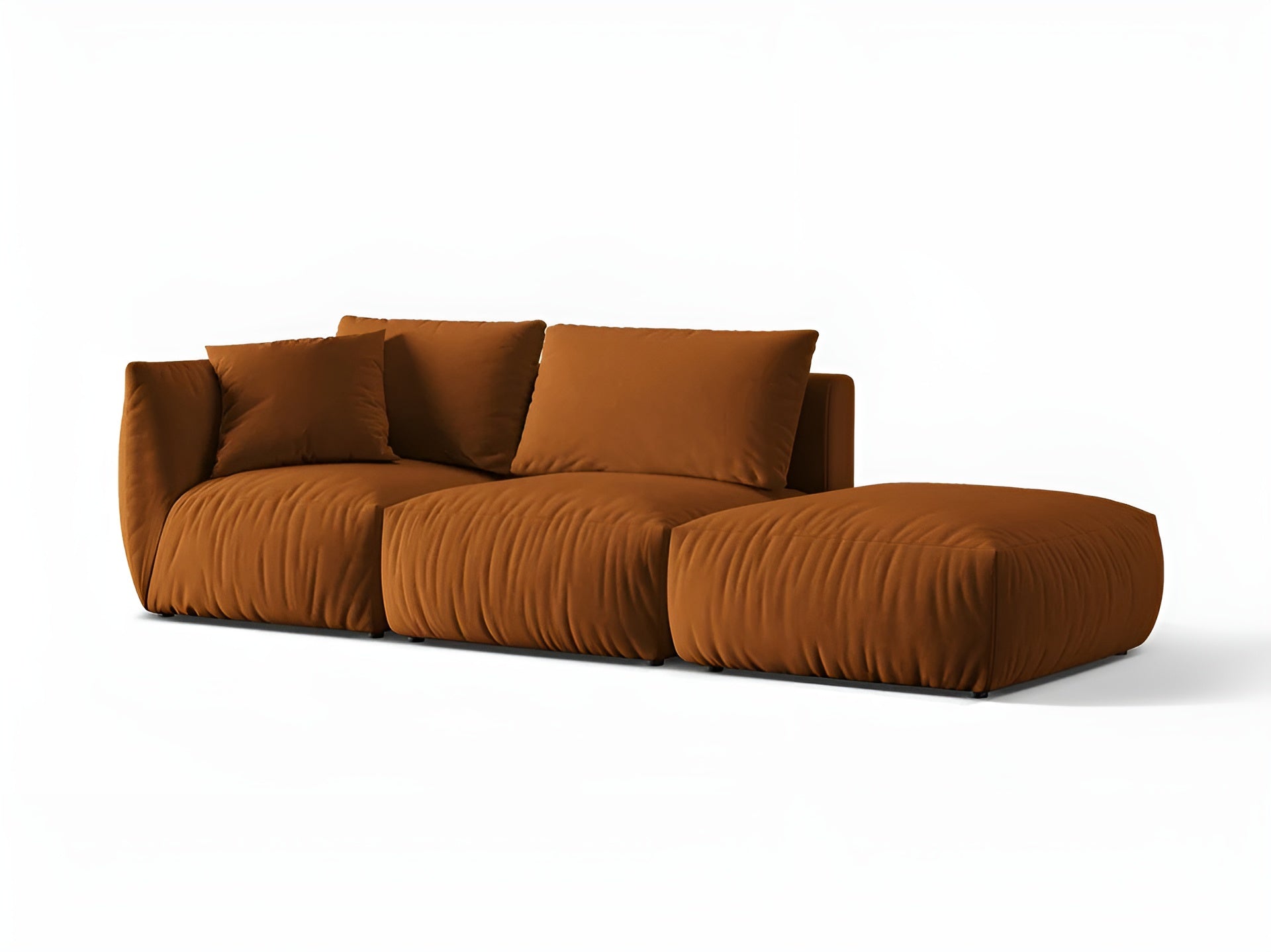 3-seater right-facing velvet modular sofa CHRIS terracotta