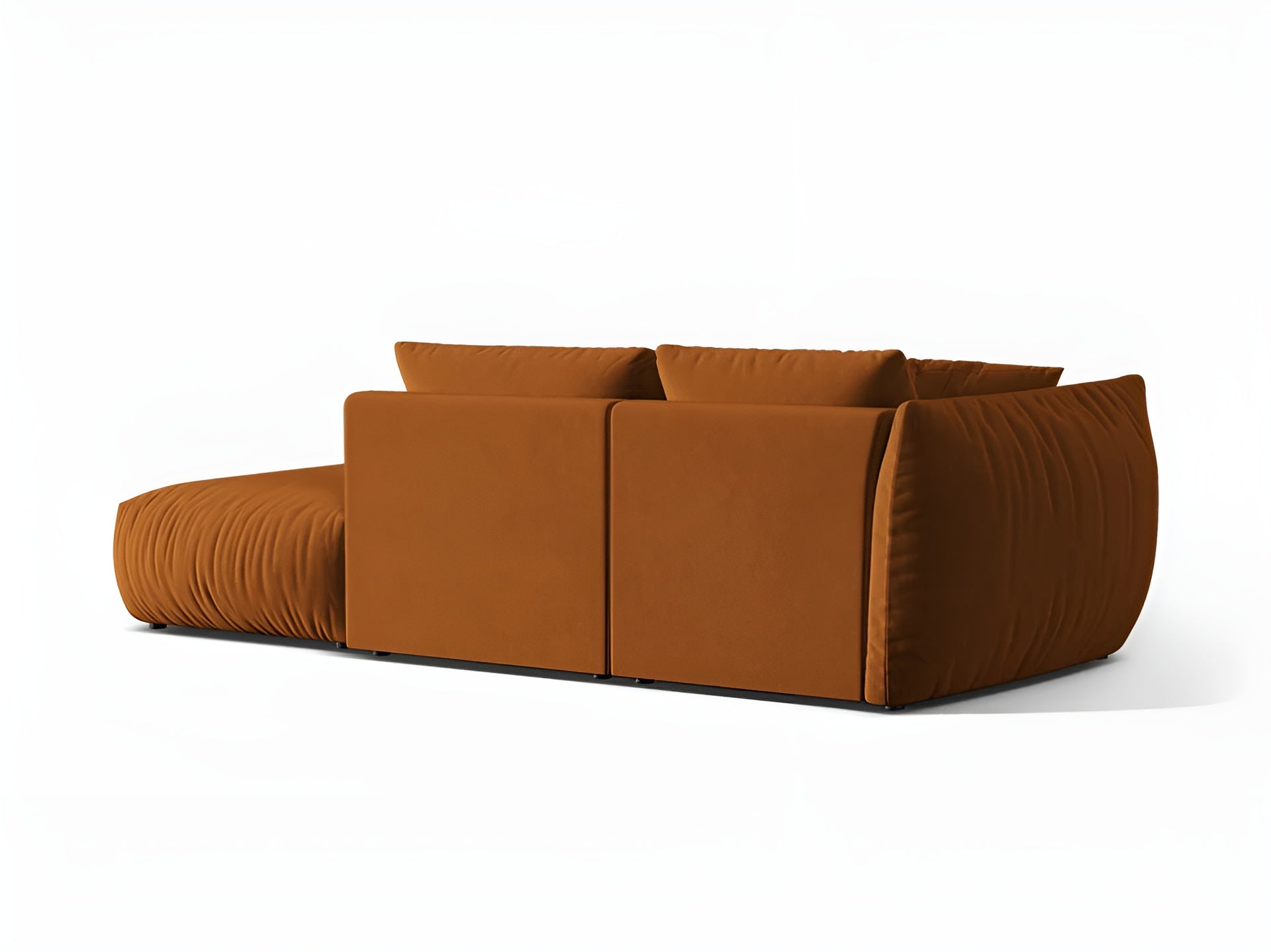 3-seater right-facing velvet modular sofa CHRIS terracotta