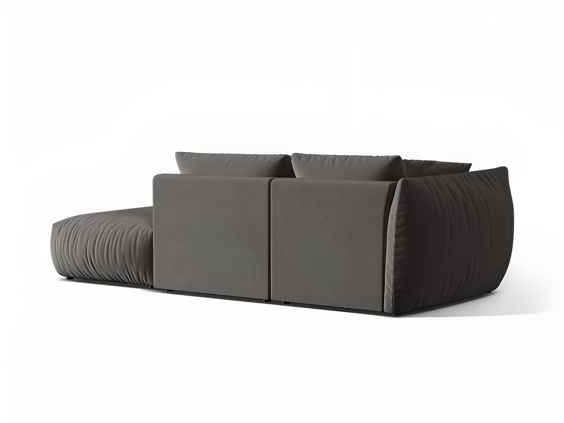 3-seater right-facing velvet modular sofa CHRIS dark gray
