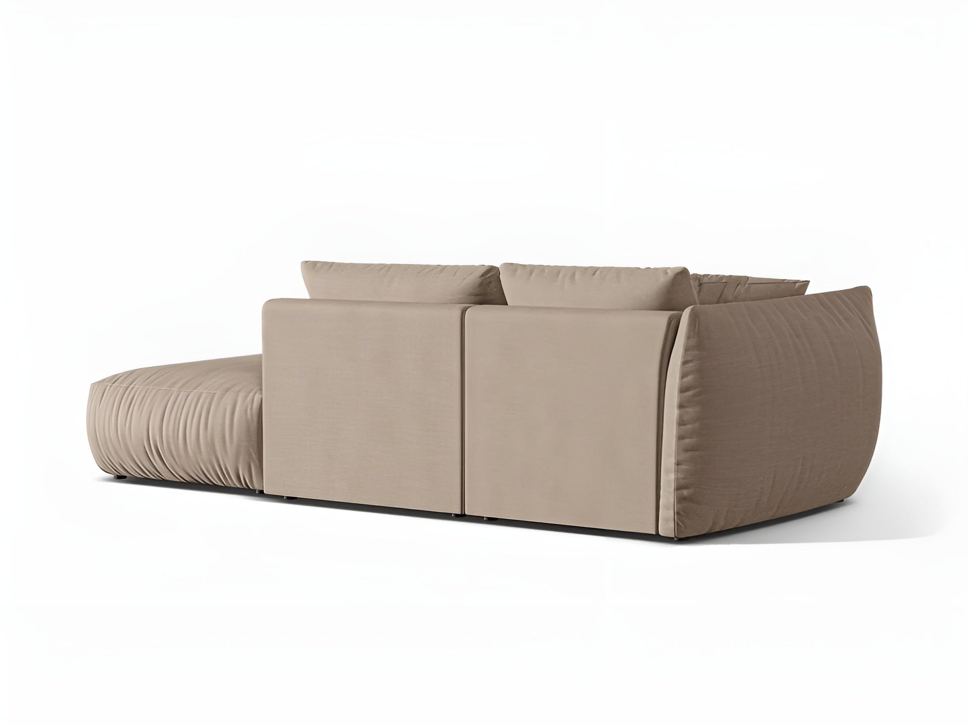Right-facing 3-seater modular sofa CHRIS in sandy chenille