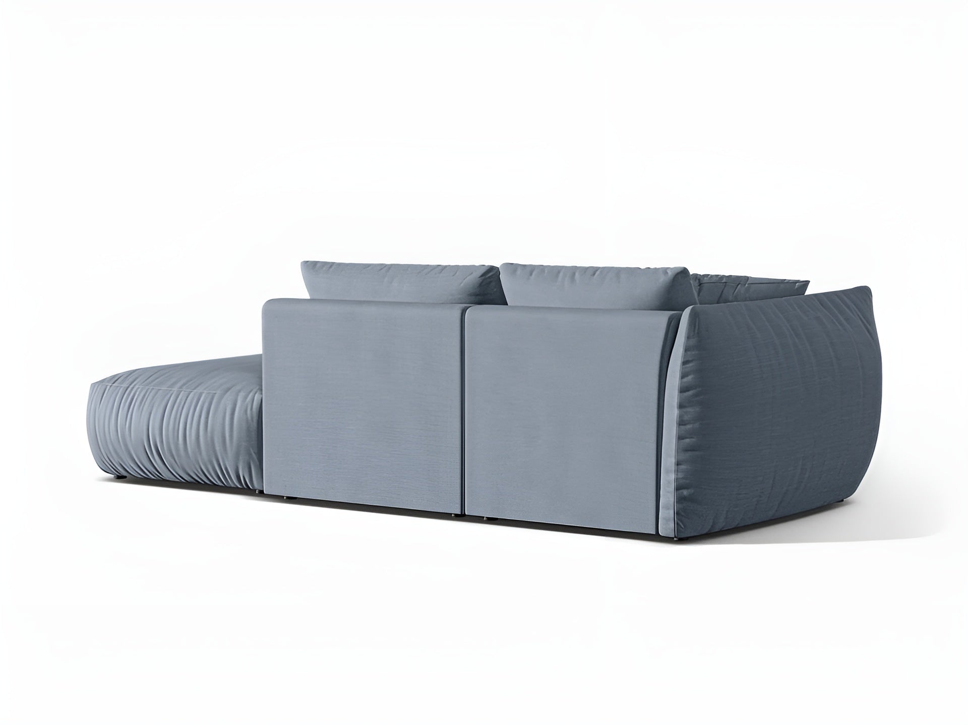 Right-facing 3-seater modular sofa CHRIS light blue chenille