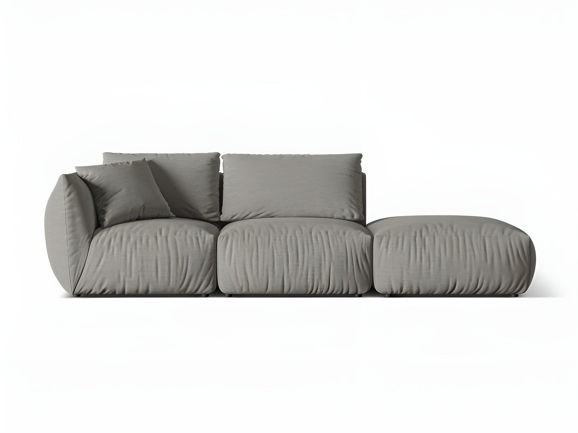 Right-facing 3-seater modular sofa CHRIS gray chenille
