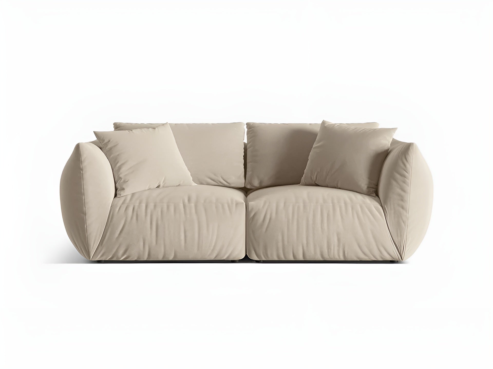 CHRIS ecru 3-seater velvet sofa