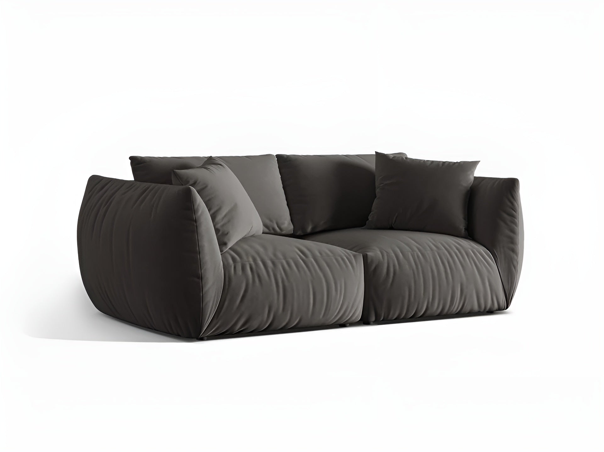 CHRIS dark gray velvet 3-seater sofa