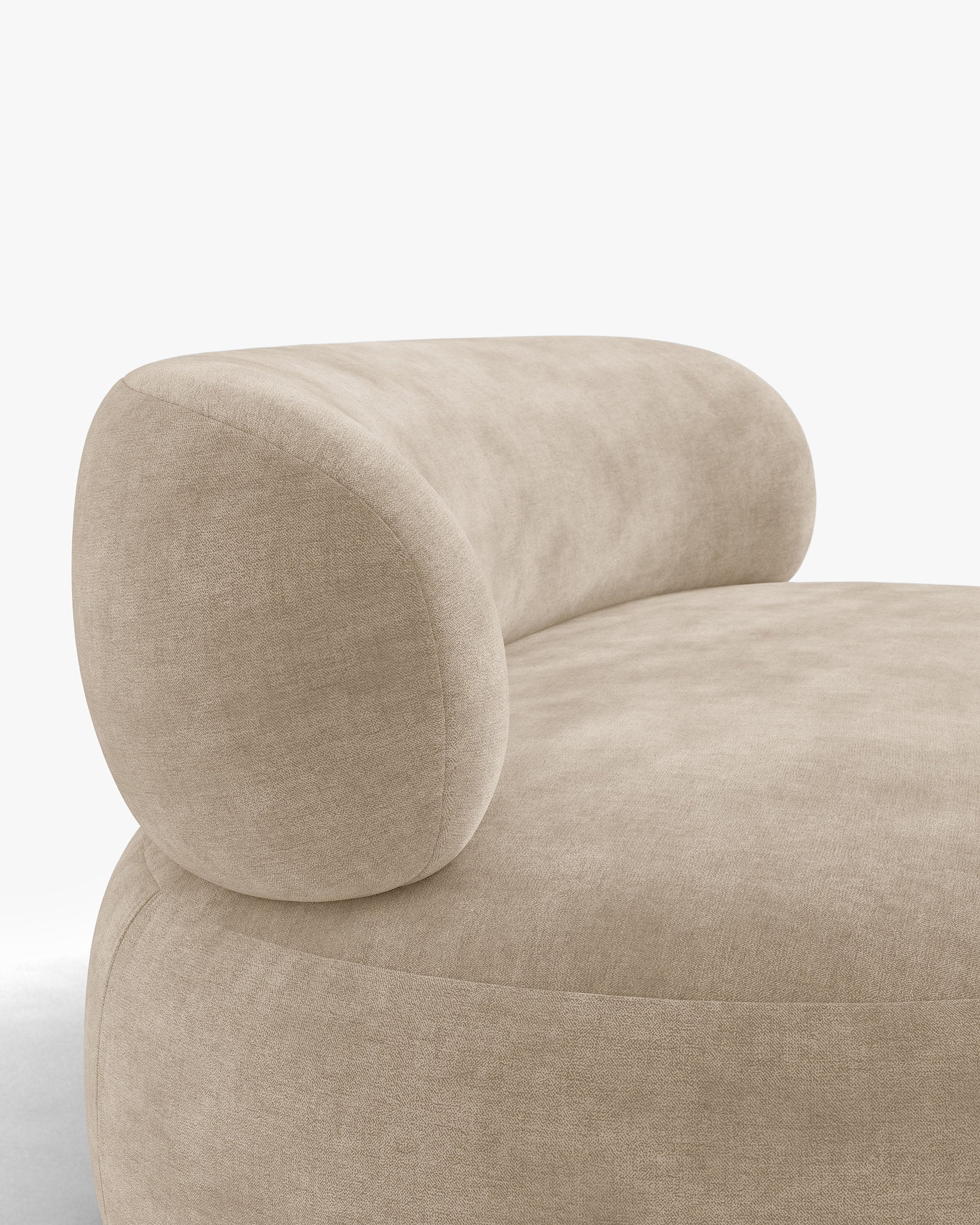 AURA Beige Chenille 3-Seater Sofa