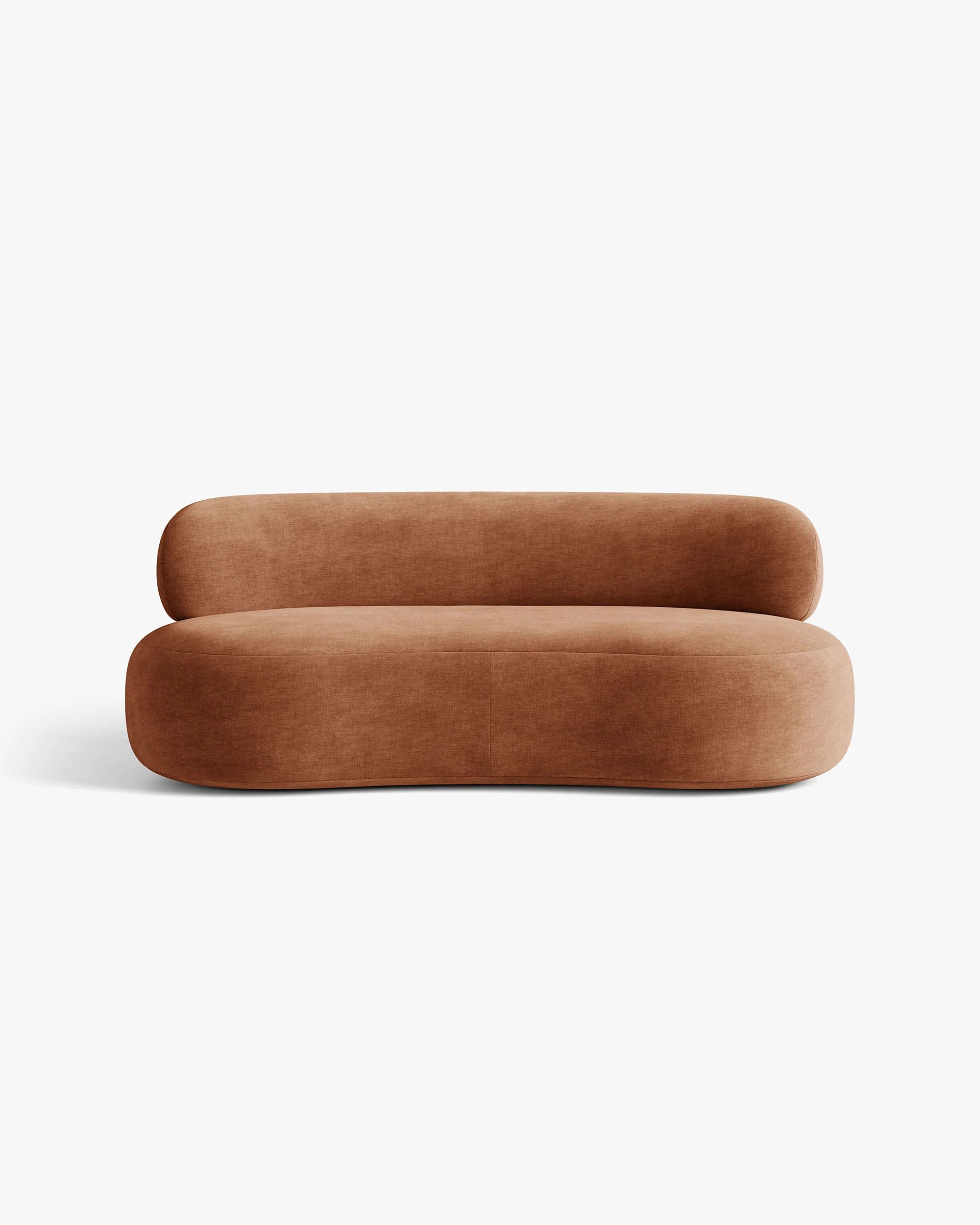 AURA Brick Red Chenille 3-Seater Sofa