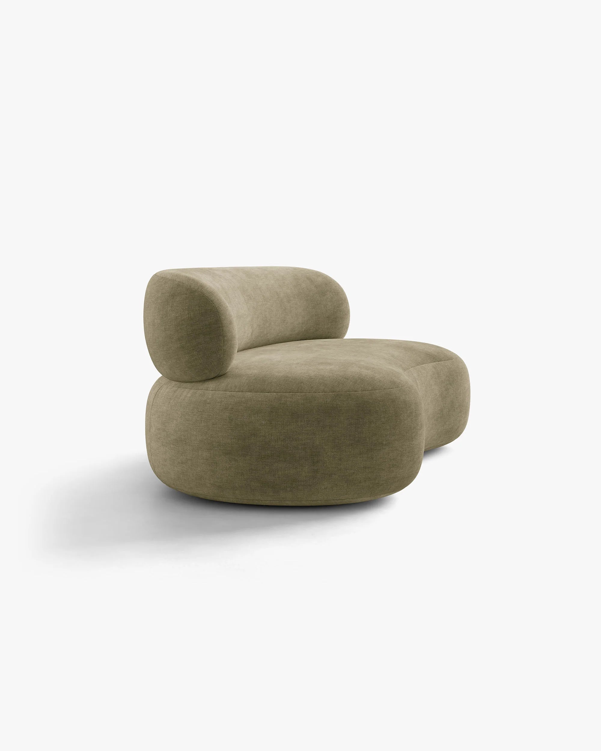 3-Seater Sofa AURA in Light Olive Chenille