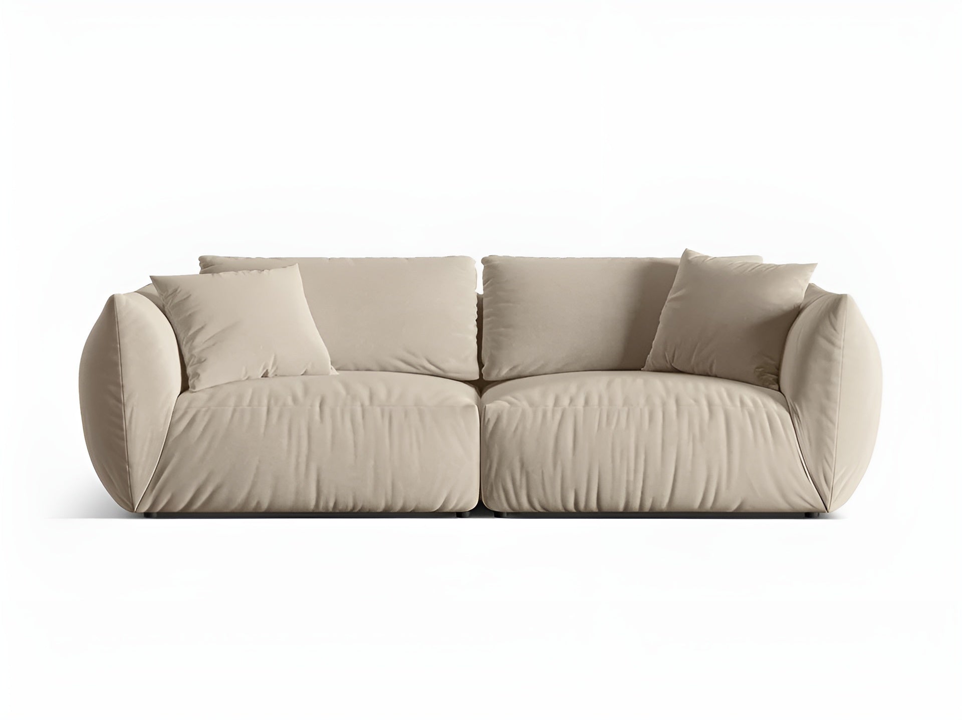 Sofa aus Samt für 4 Personen CHRIS ecru