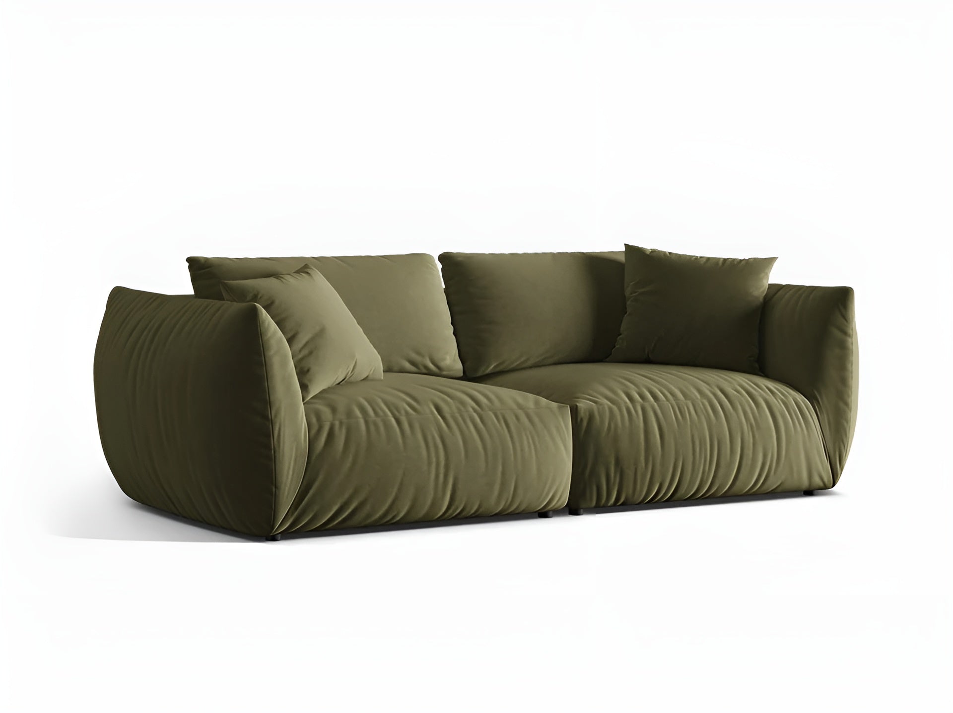 CHRIS Light Green Velvet Sofa for 4 People