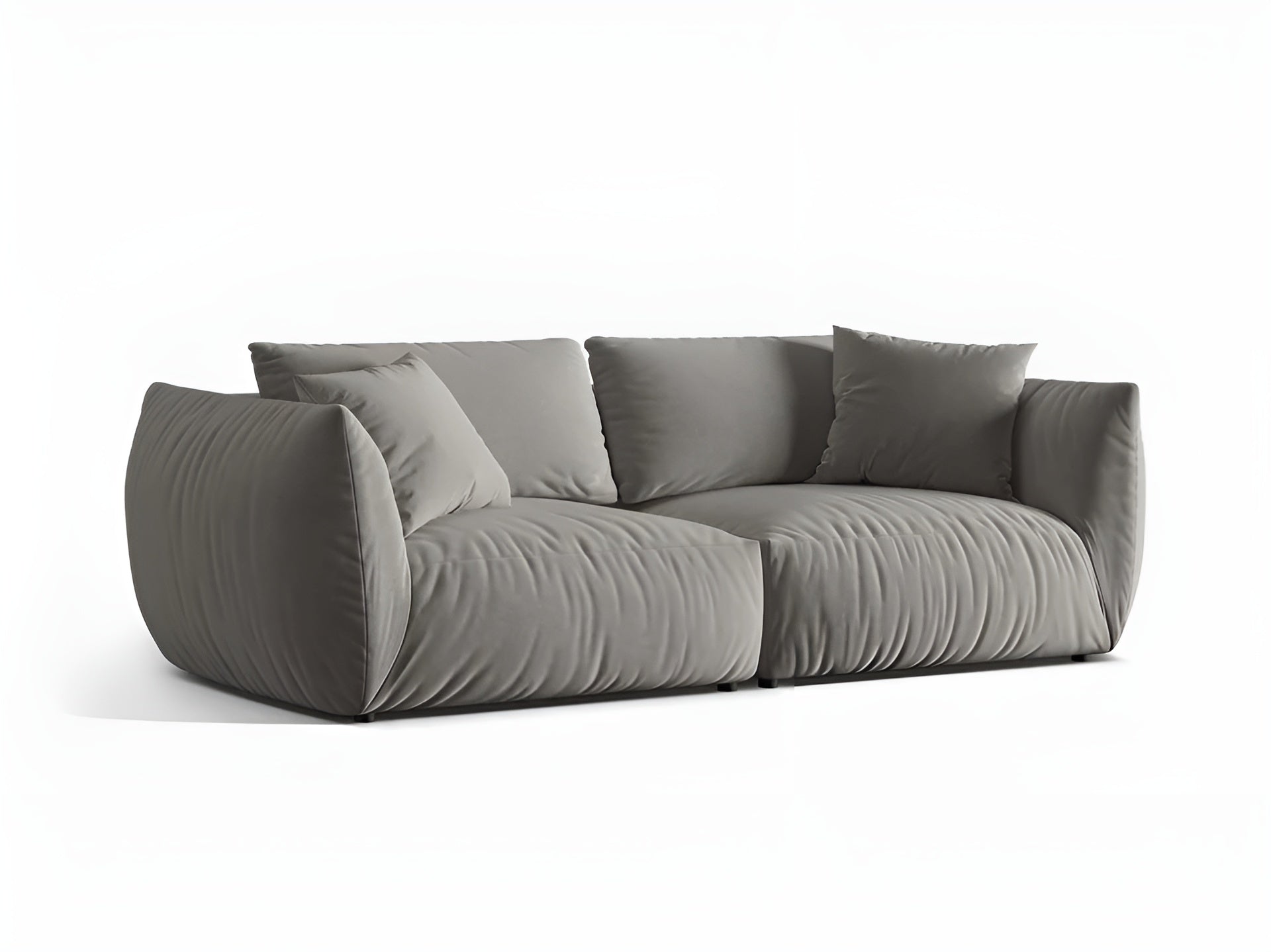 Sofa aus Samt für 4 Personen CHRIS grau