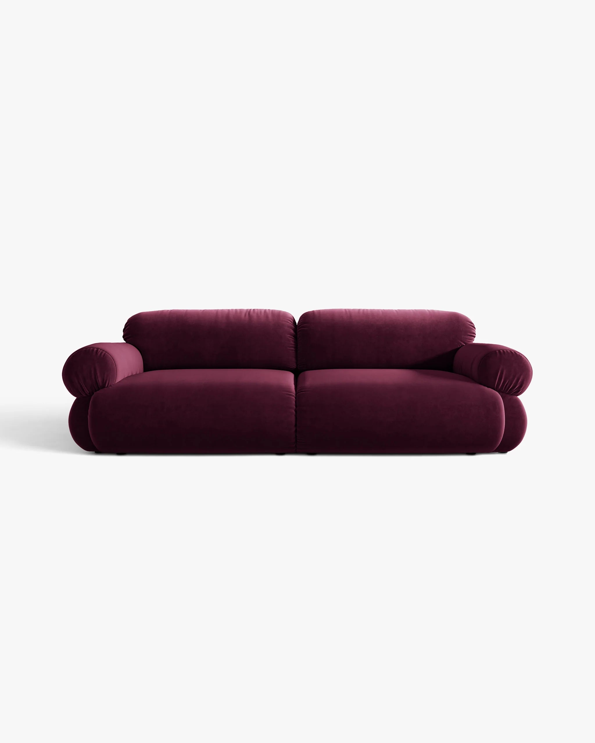 Ophelia Burgundy Velvet Sofa for Four