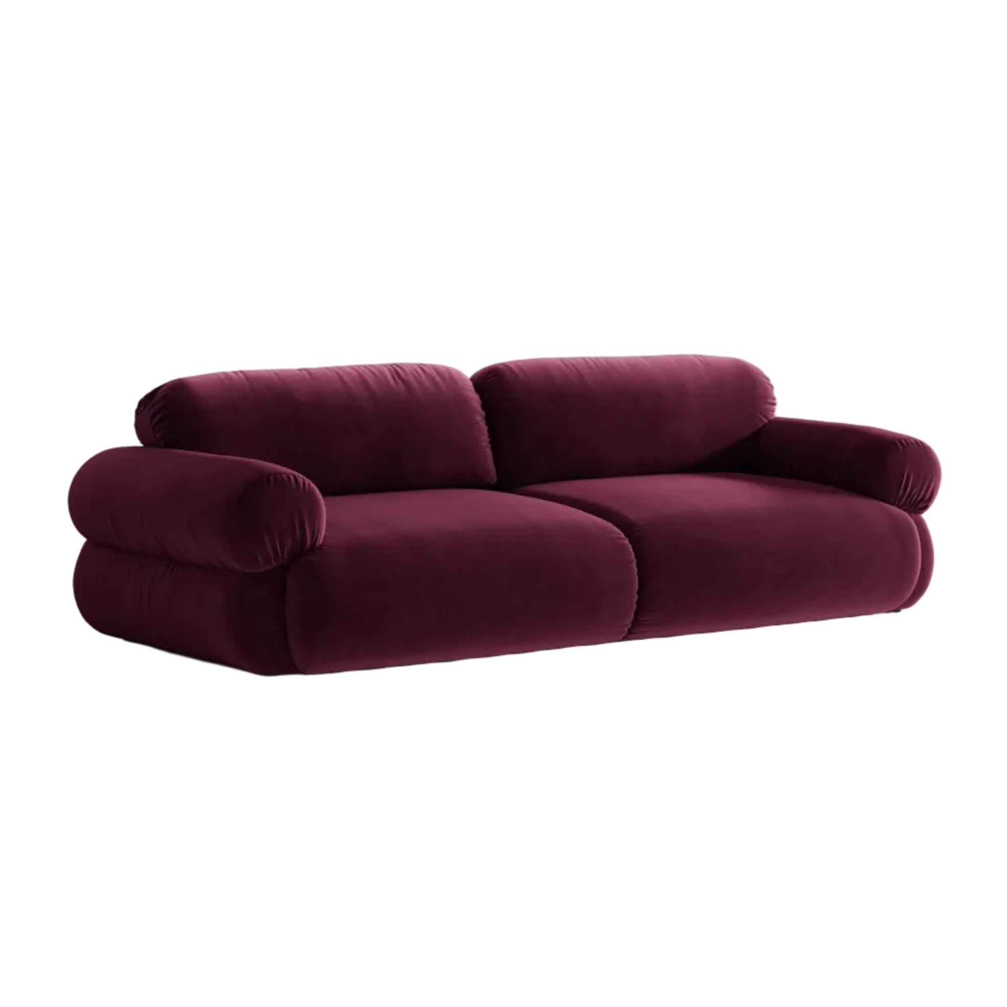 Ophelia Burgundy Velvet Sofa for Four