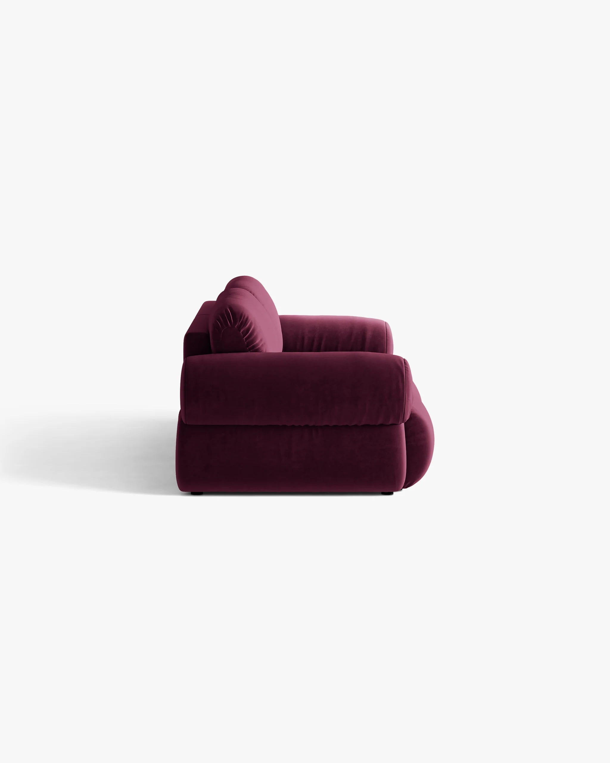 Ophelia Burgundy Velvet Sofa for Four