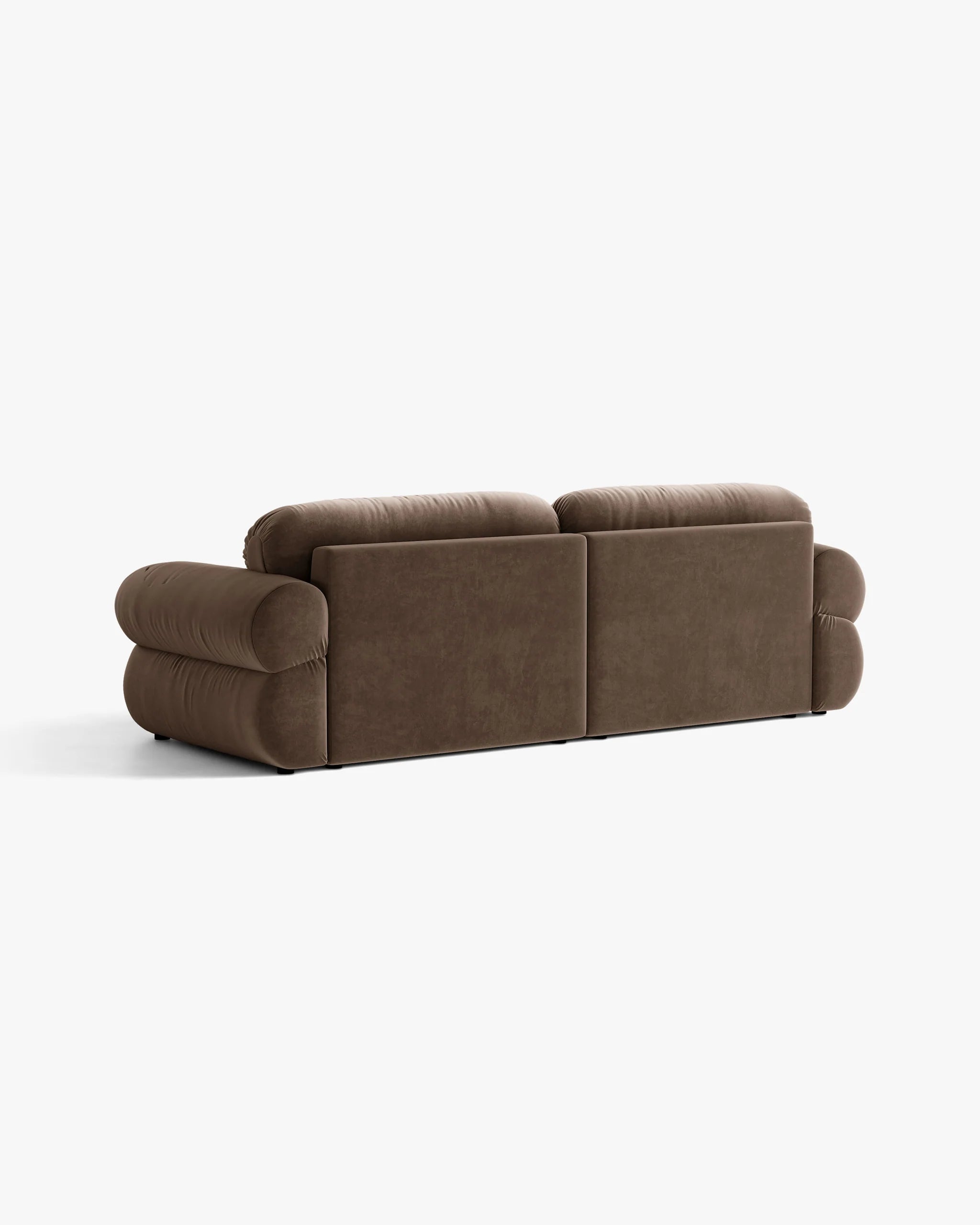OPHELIA Chocolate Velvet Sofa for 4 People