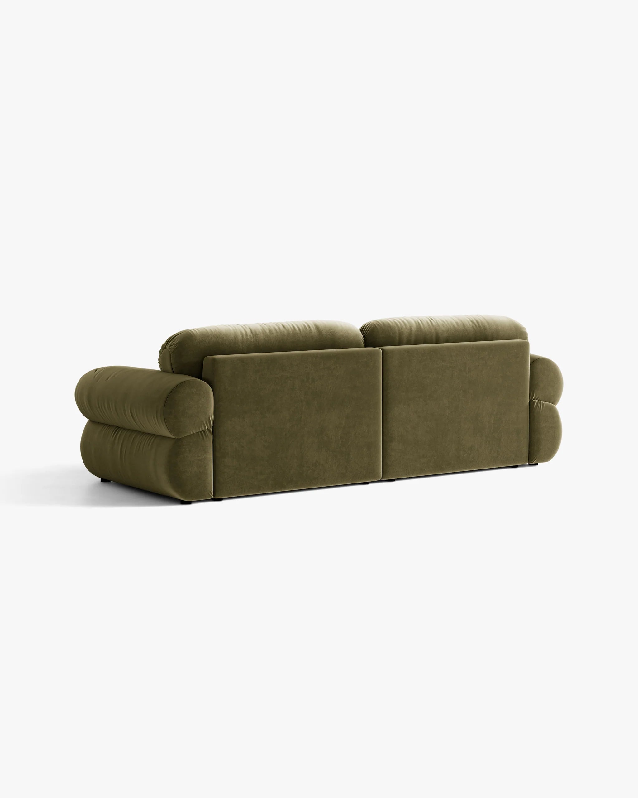 Ophelia Olive Velvet Sofa for 4 People