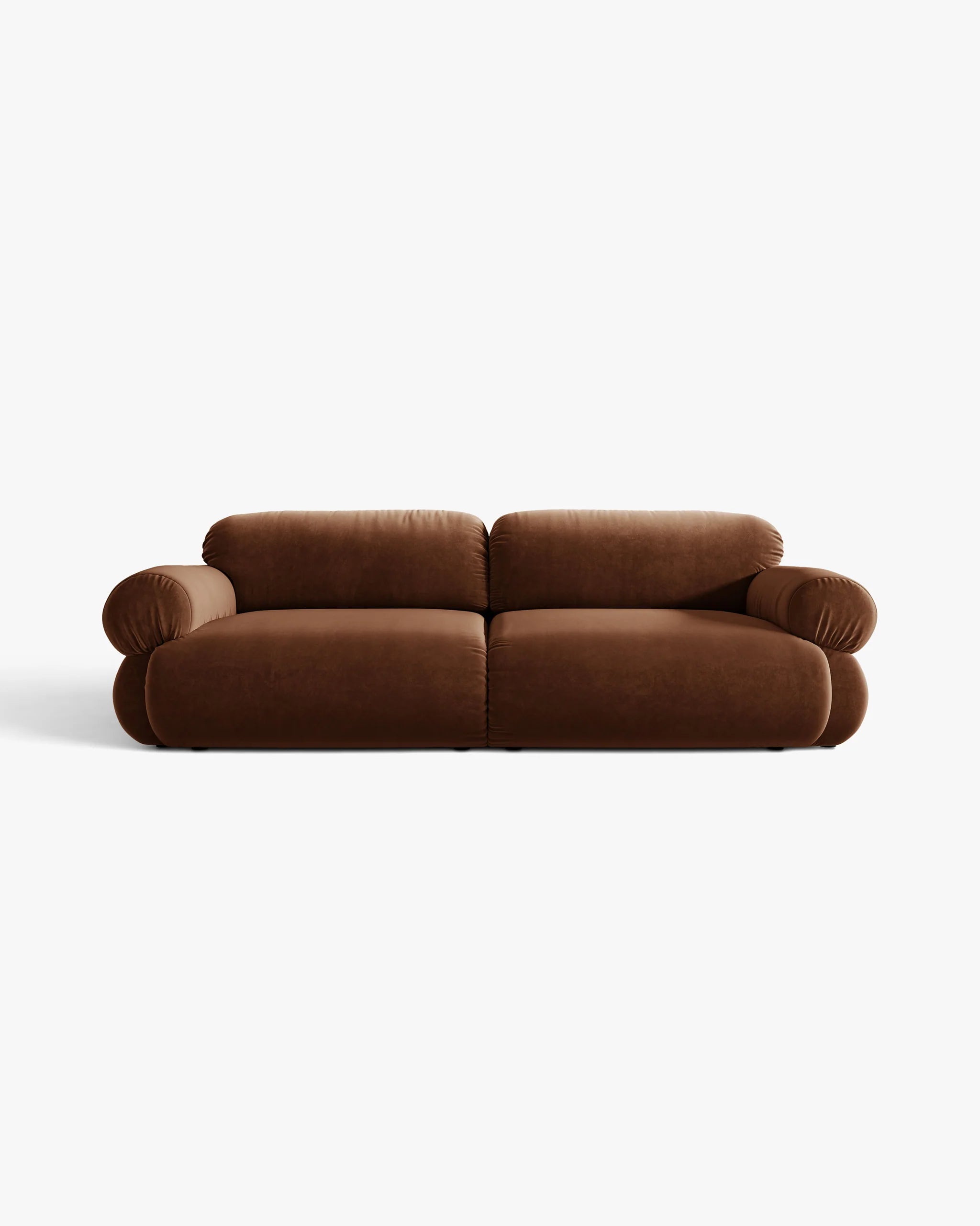Ophelia Brown Velvet Sofa for Four
